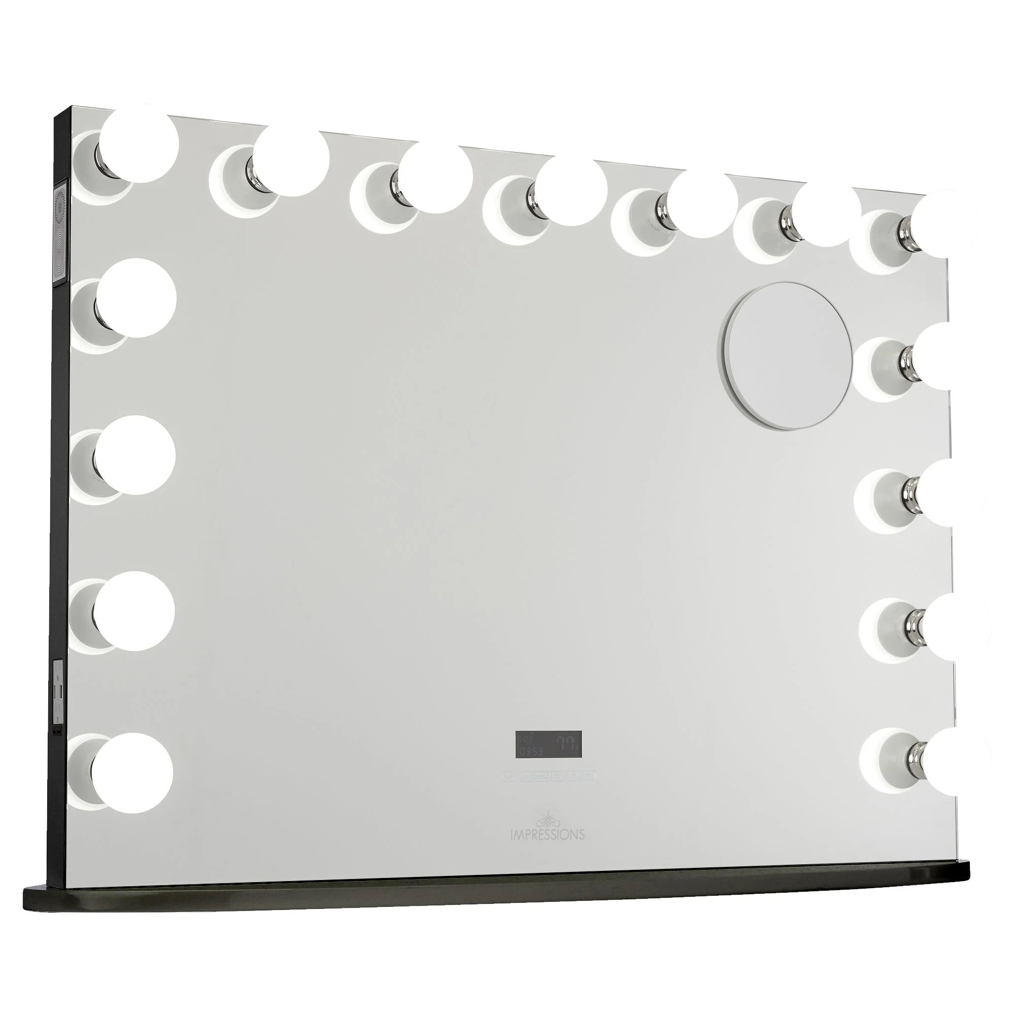 Impressions Vanity Hollywood Premiere Pro LED Makeup Mirror, Tabletop Mount with 15 Bulbs (Black)