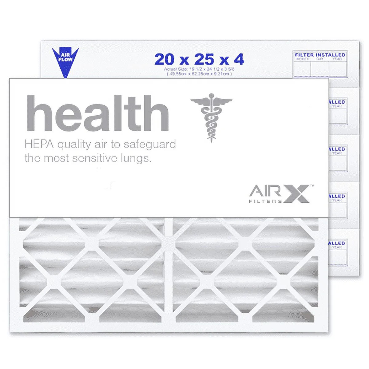 AIRx Filters 20x25x4 Air Filter MERV 13 Pleated HVAC AC Furnace Air Filter, Health 6-Pack, Made in the USA
