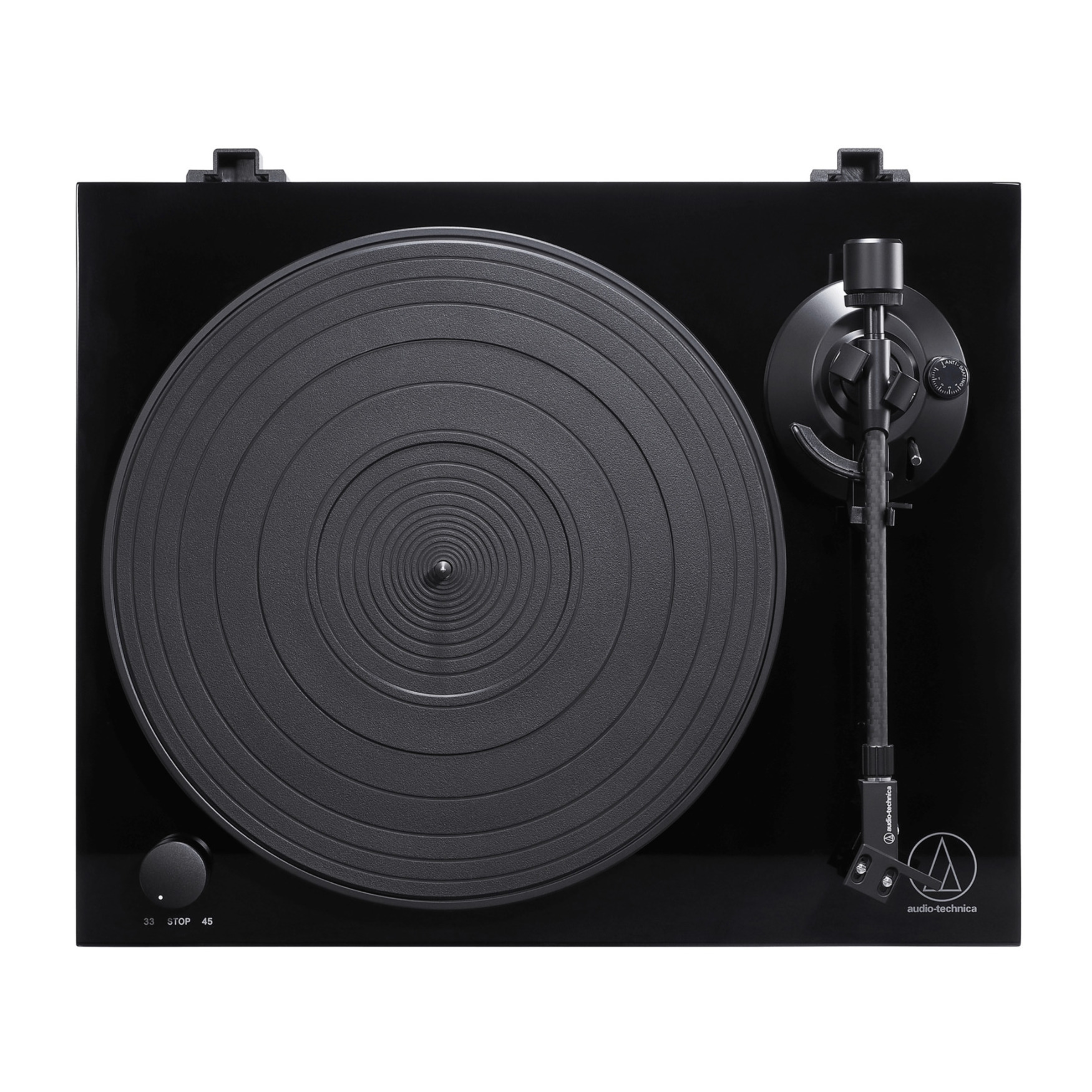 Audio-Technica AT-LPW50PB Manual Belt-Drive Turntable Bundle with Speaker and Record Care Solution