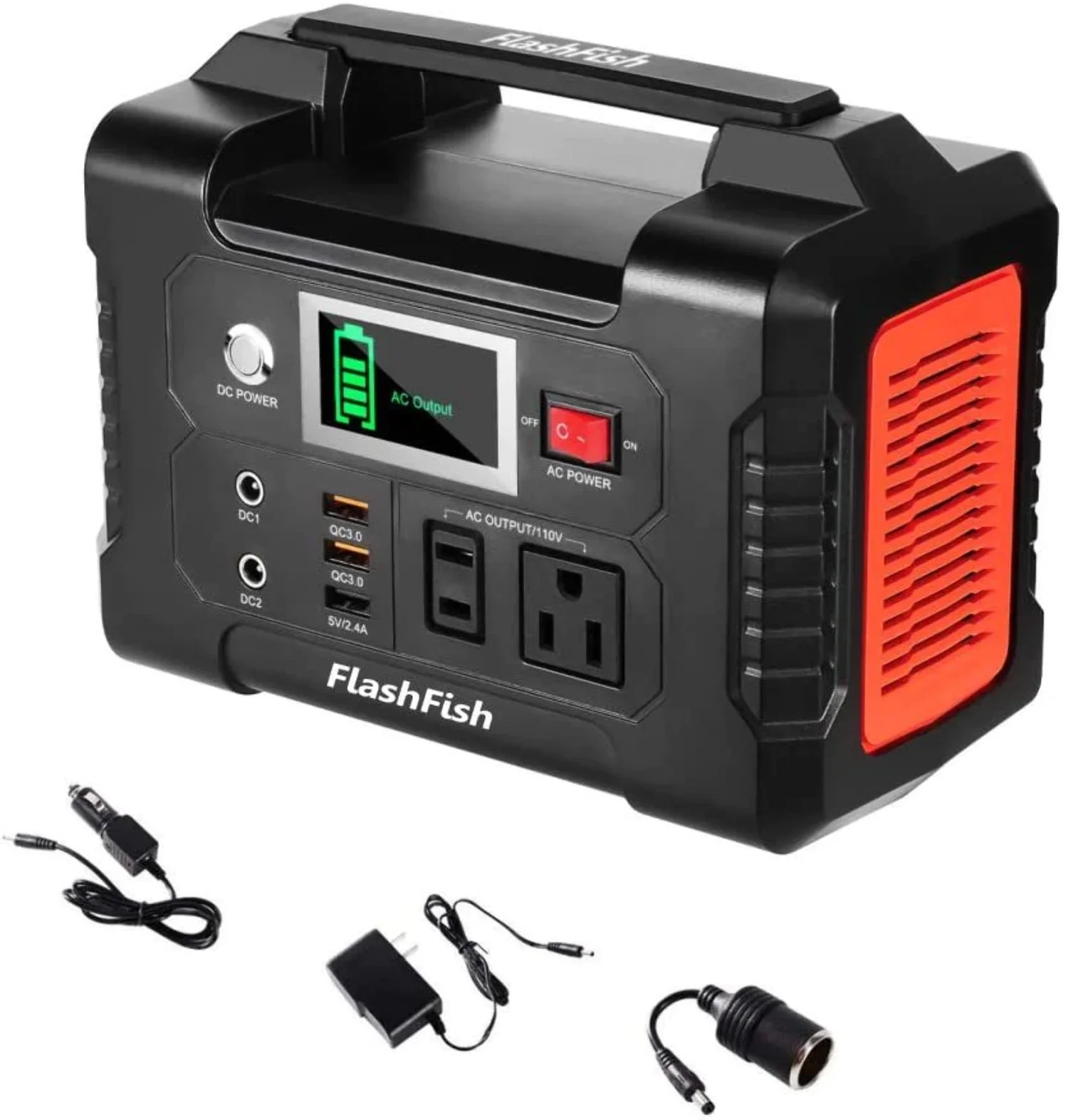 200W Portable Power Station, FlashFish 40800mAh Solar Generator with 50W 18V Portable Solar Panel