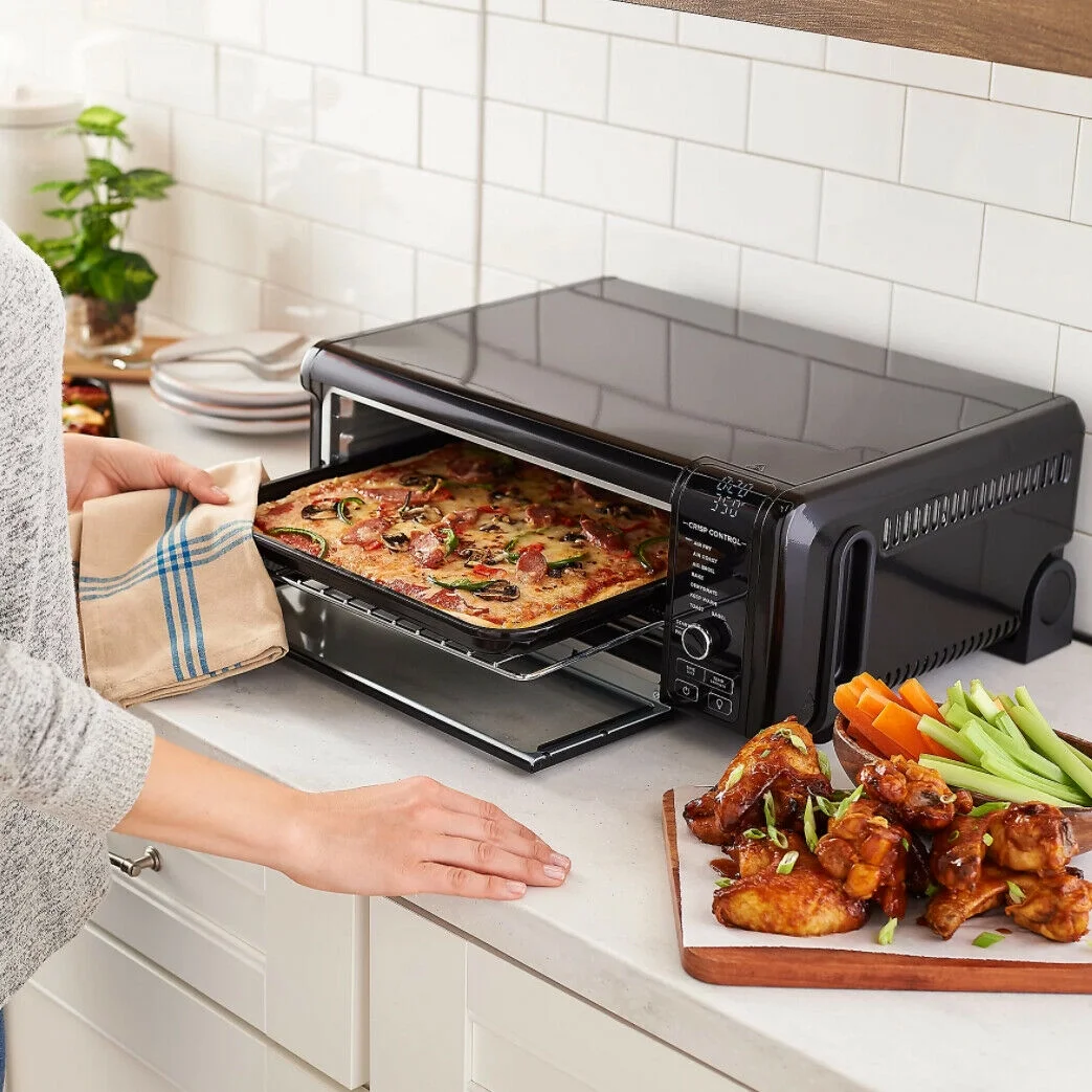 Restored Ninja SP101 Foodi 8in1 Digital Air Fry, Large Toaster Oven Keep Warm Black (Refurbished)