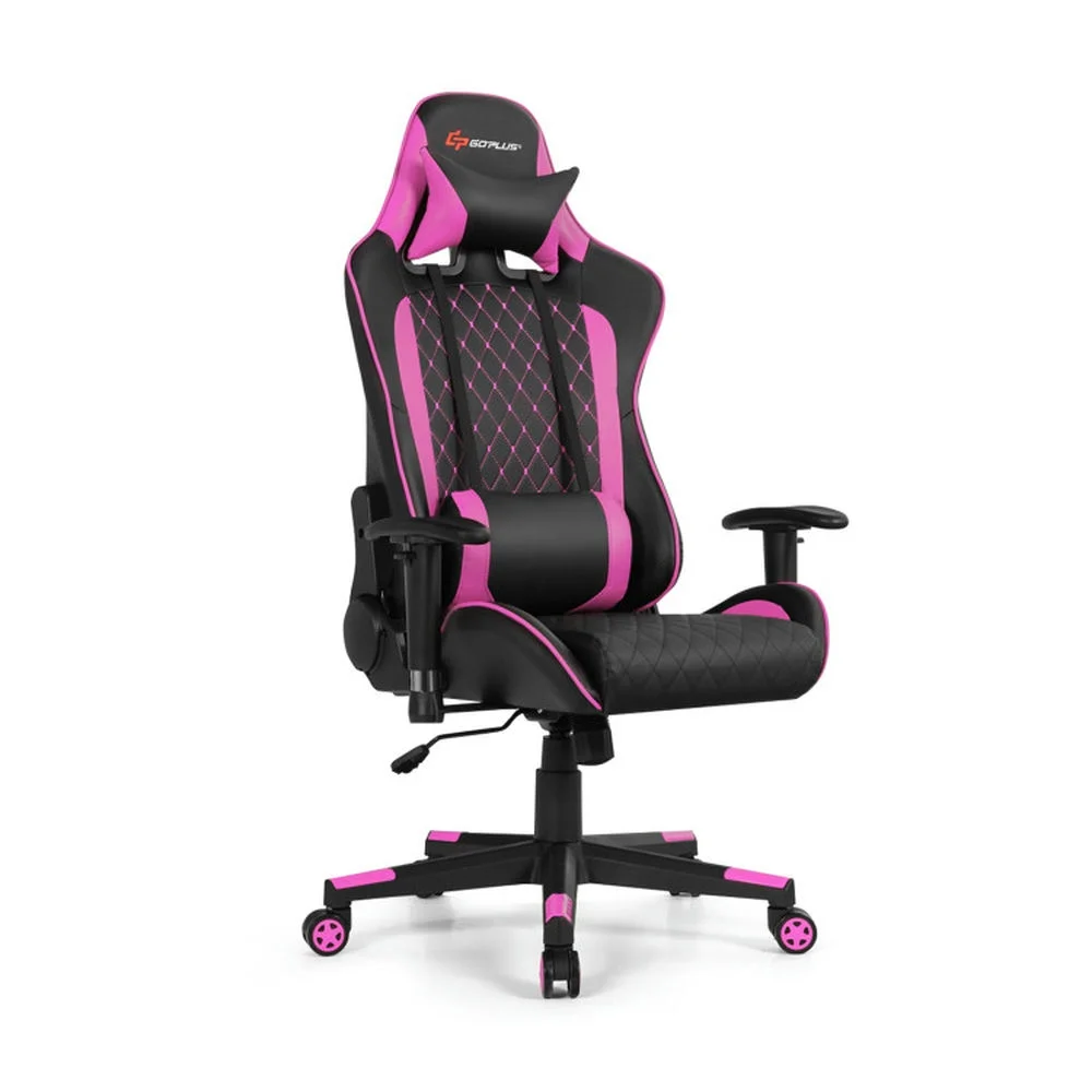 YYAo Gaming Chair, Ergonomic Computer Chair,Desk Chair,Massage Gaming Chair with Lumbar Support and Headrest-Pink