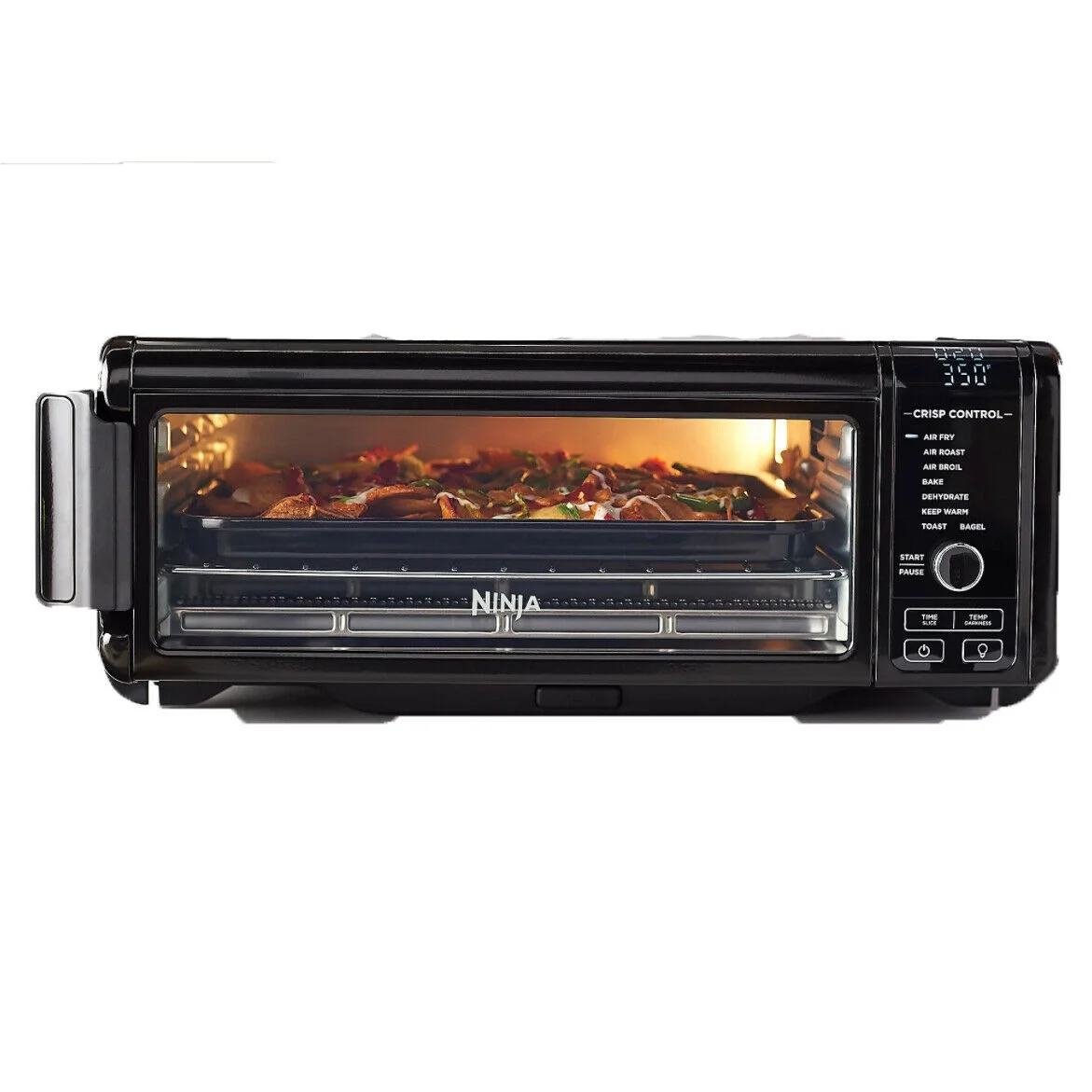 Restored Ninja SP101 Foodi 8in1 Digital Air Fry, Large Toaster Oven Keep Warm Black (Refurbished)