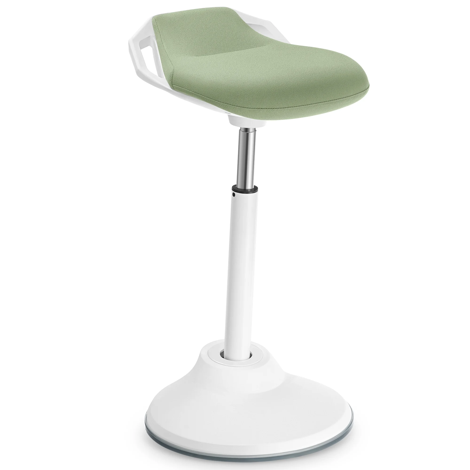 SONGMICS Standing Desk Chair, Adjustable Ergonomic Standing Stool, 23.6-33.3 Inches, Swivel Sitting Balance Chair, Anti-Slip Bottom Pad, Laurel Green