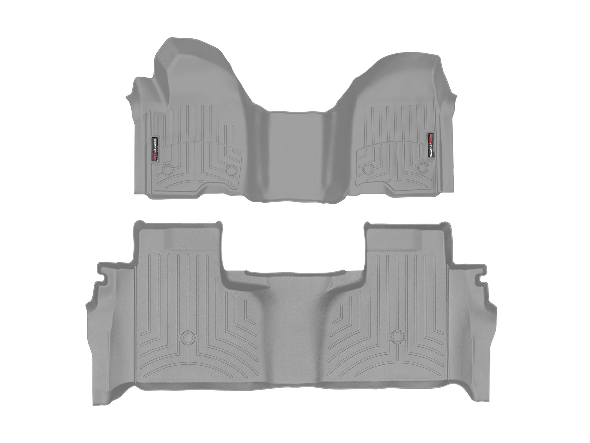 WeatherTech Custom Fit FloorLiners compatible with 4614911-4614369 - 1st Row Over-The-Hump & 2nd Row Grey