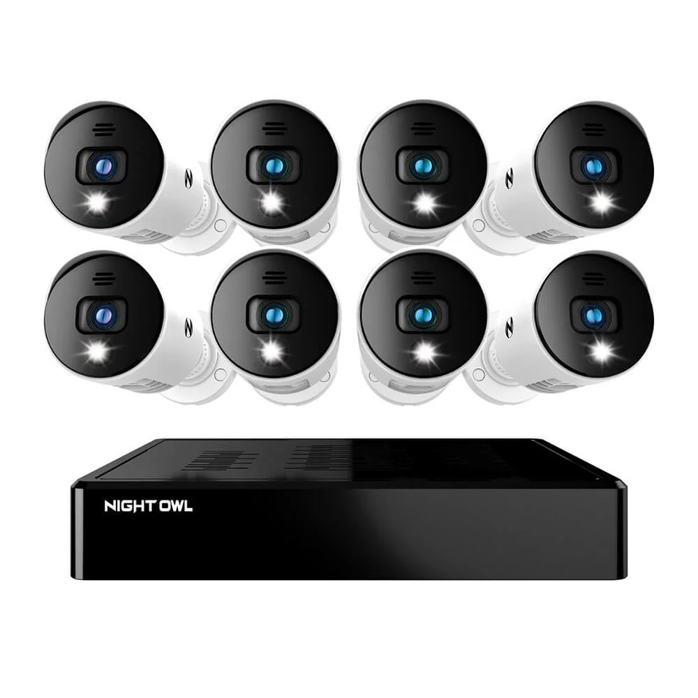 Night Owl BTD2818LSA BTD2 Series Bluetooth 8 Channel 1080p DVR & 8 x 1080p Light Cameras with Audio