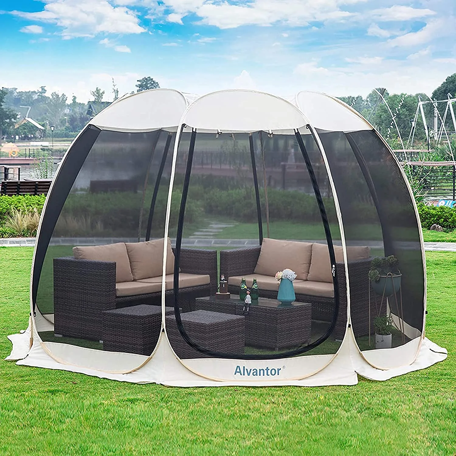 Alvantor Screen Tent Instant Outdoor Canopy For Parties Wedding Event, 12x12 ft Up to 10 Person