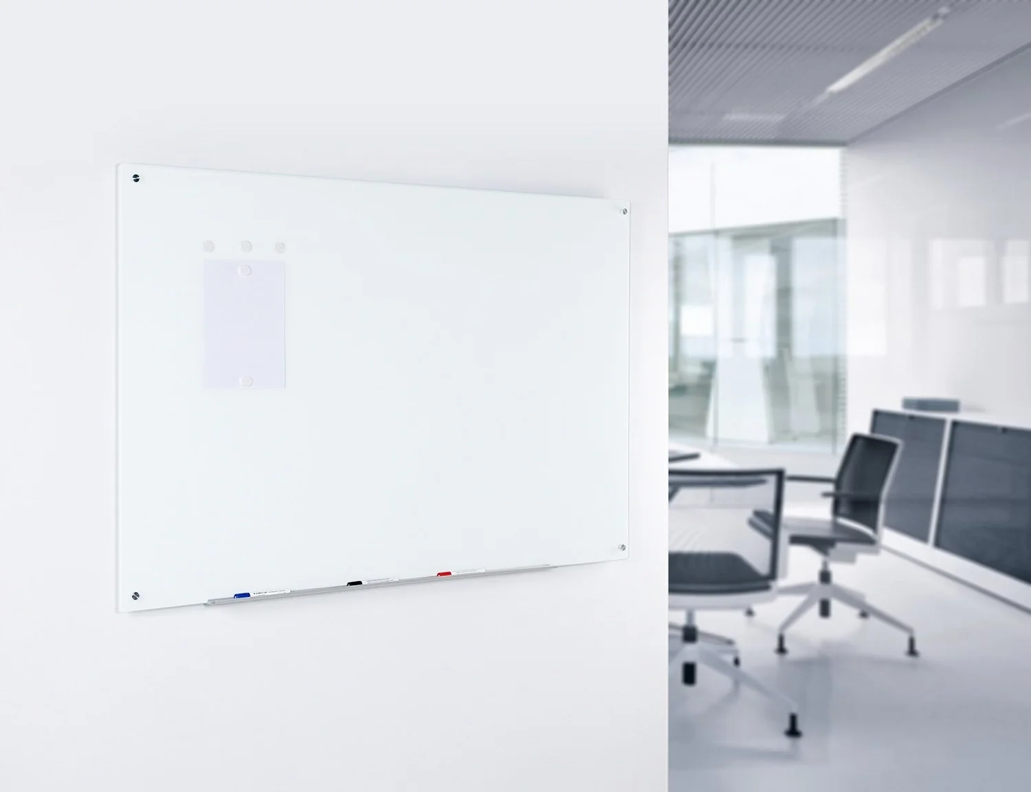 Audio-Visual Direct Glass Dry-Erase Whiteboard Set - 36