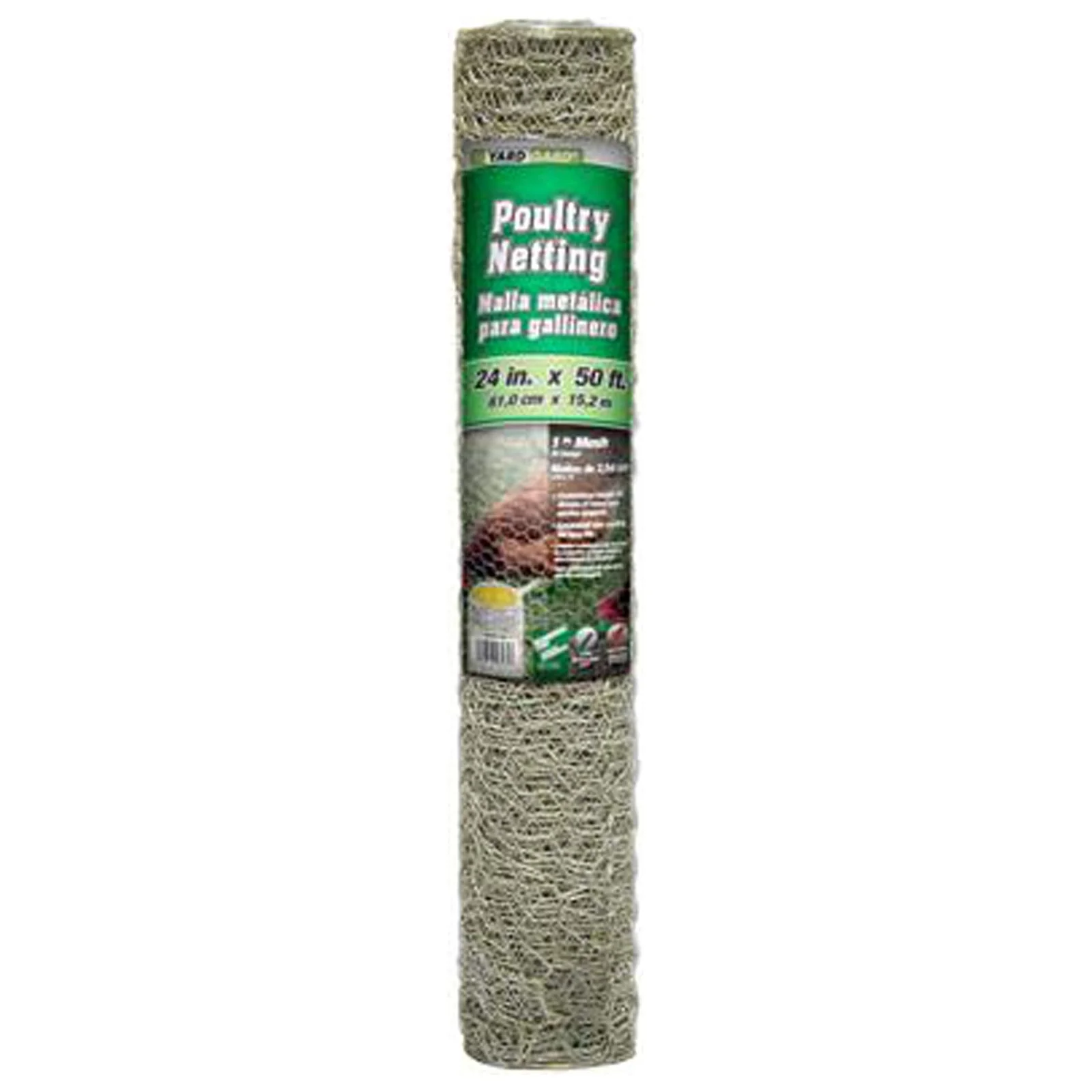 YardGard 308411B Galvanized Poultry Netting, 1 In. Mesh, 24 In. x 50 Ft. - Quantity 8
