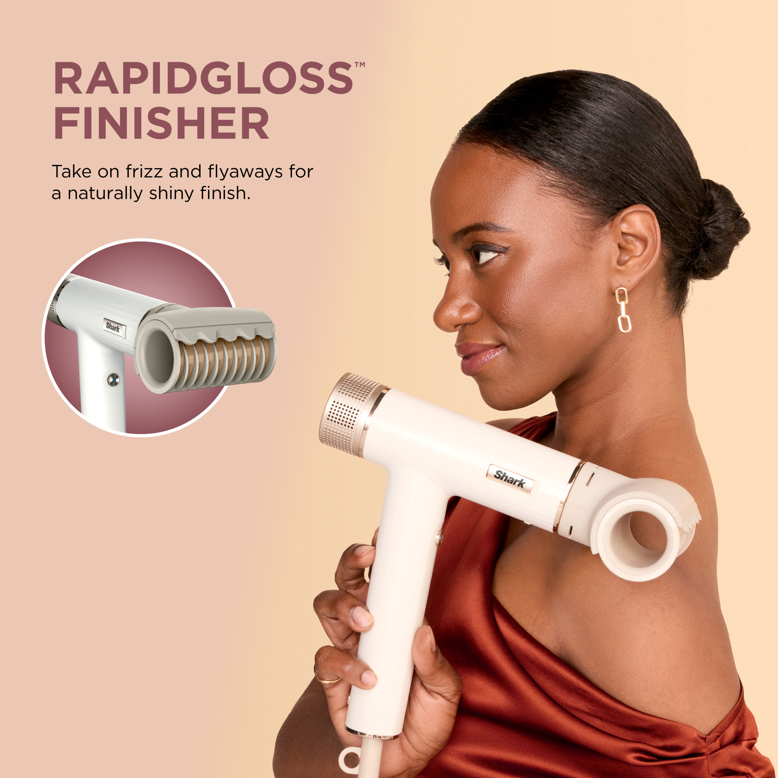 Shark SpeedStyle RapidGloss Finisher and High-Velocity Dryer for Straight and Wavy Hair, HD331