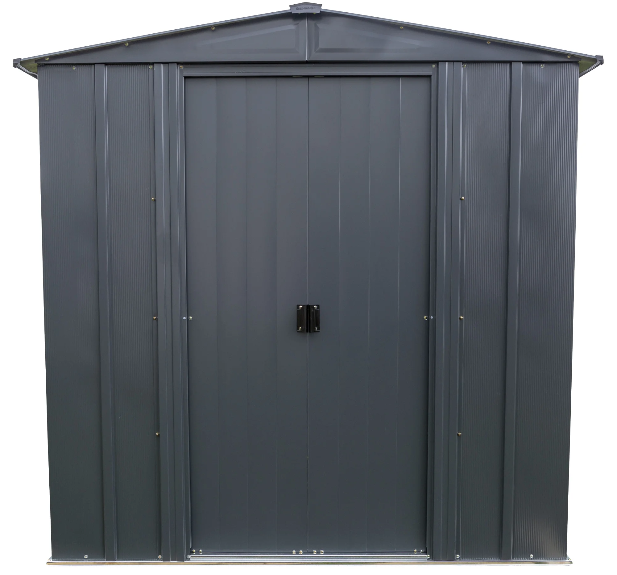 6x5 Metal Outdoor Galvanized Steel Storage Shed with Double Lockable Doors for Bikes, Grills, Tools, Grey