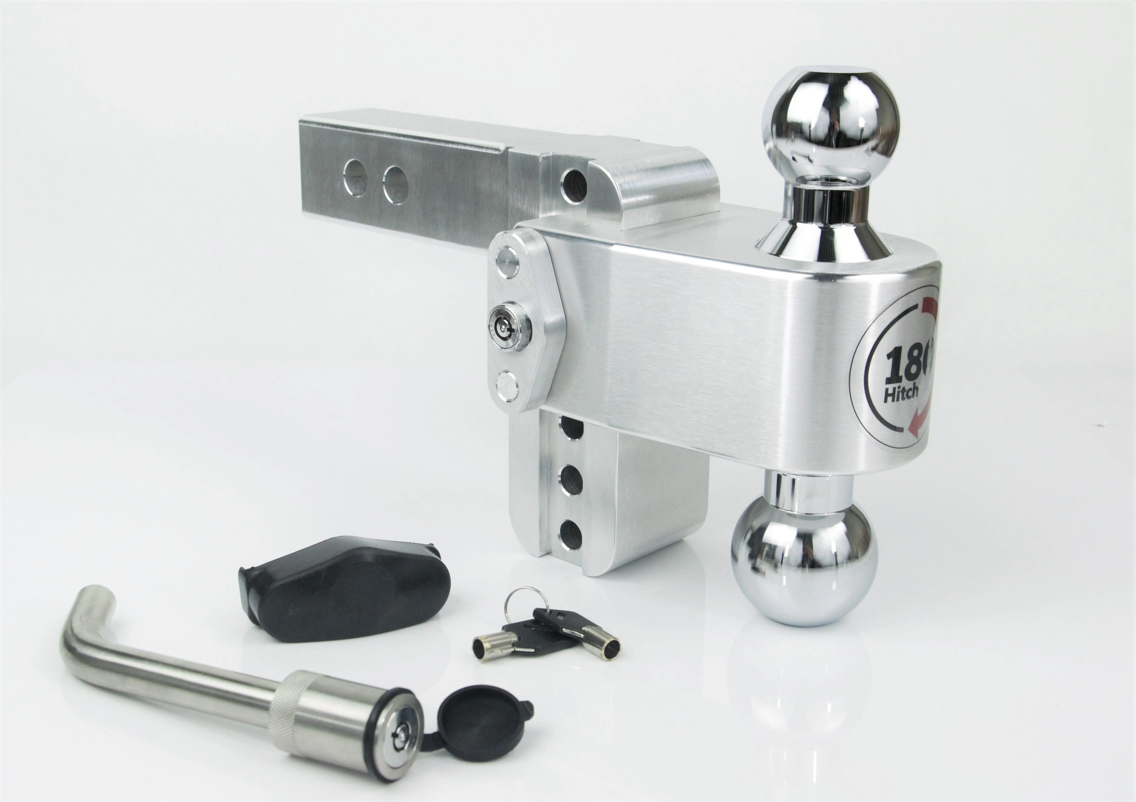 Weigh Safe Adjustable 4 Drop Hitch Turnover Ball with 2