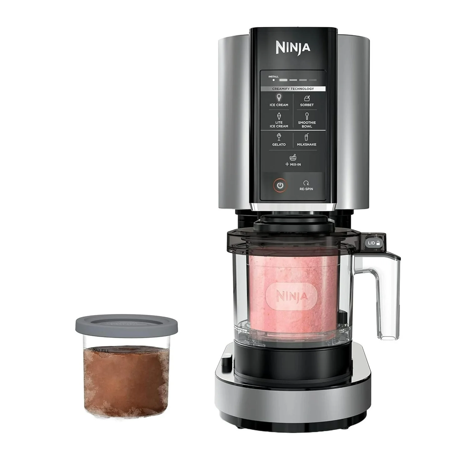 Ninja NC301 CREAMi, Ice Cream, Gelato, Milkshake, Sorbet, and Smoothie Bowl Maker, 7 One-Touch Programs, Silver