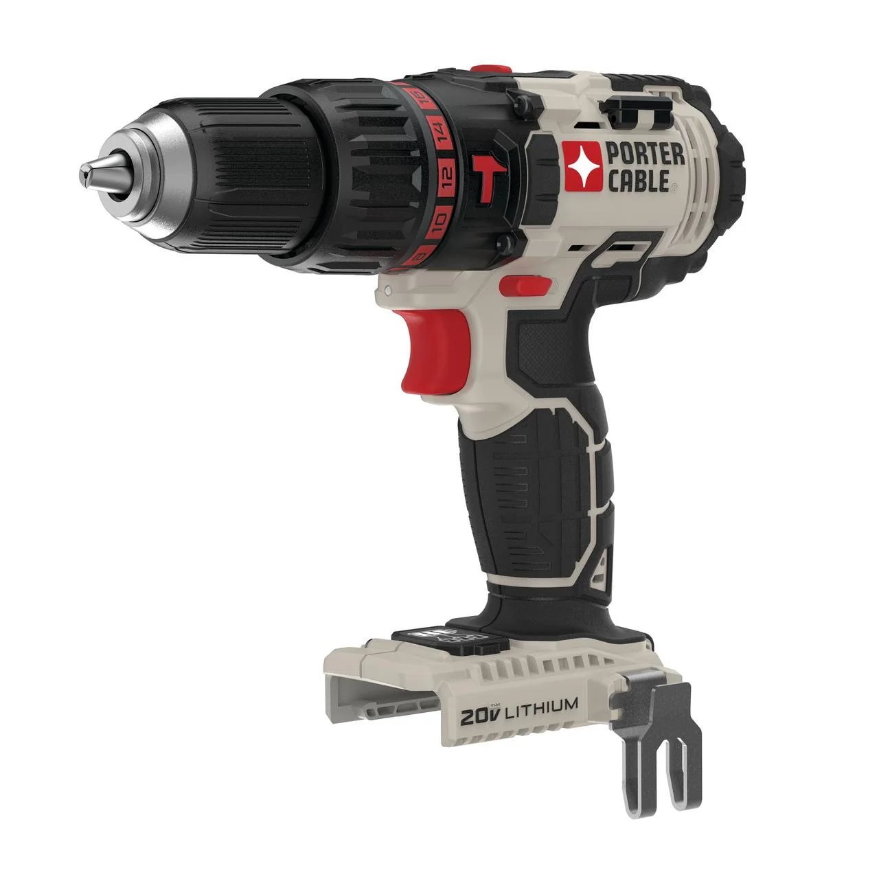 PORTER CABLE 20-Volt Max 1/2-Inch Lithium-Ion Cordless Hammmer Drill (Bare Tool), PCC620B