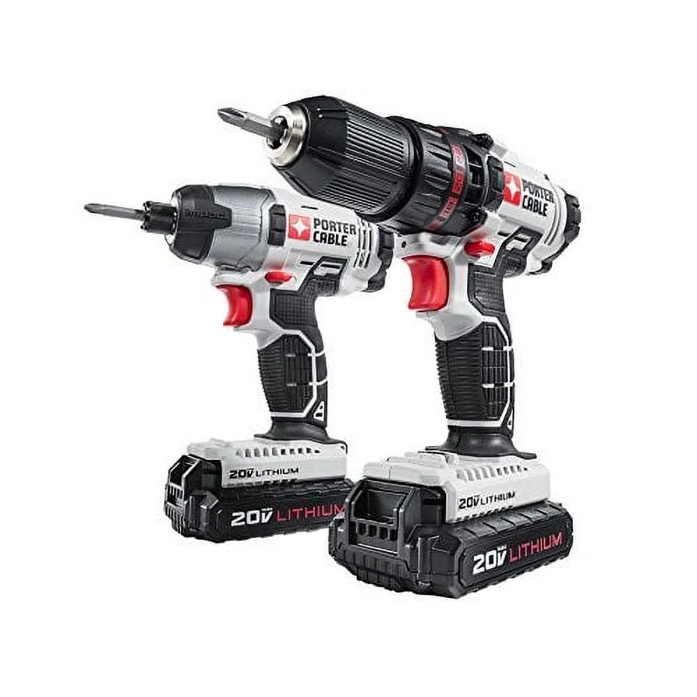 PORTER CABLE 20-Volt Max Lithium-Ion Cordless 1/2-Inch Drill And Impact Driver Combo Kit, PCCK604L2