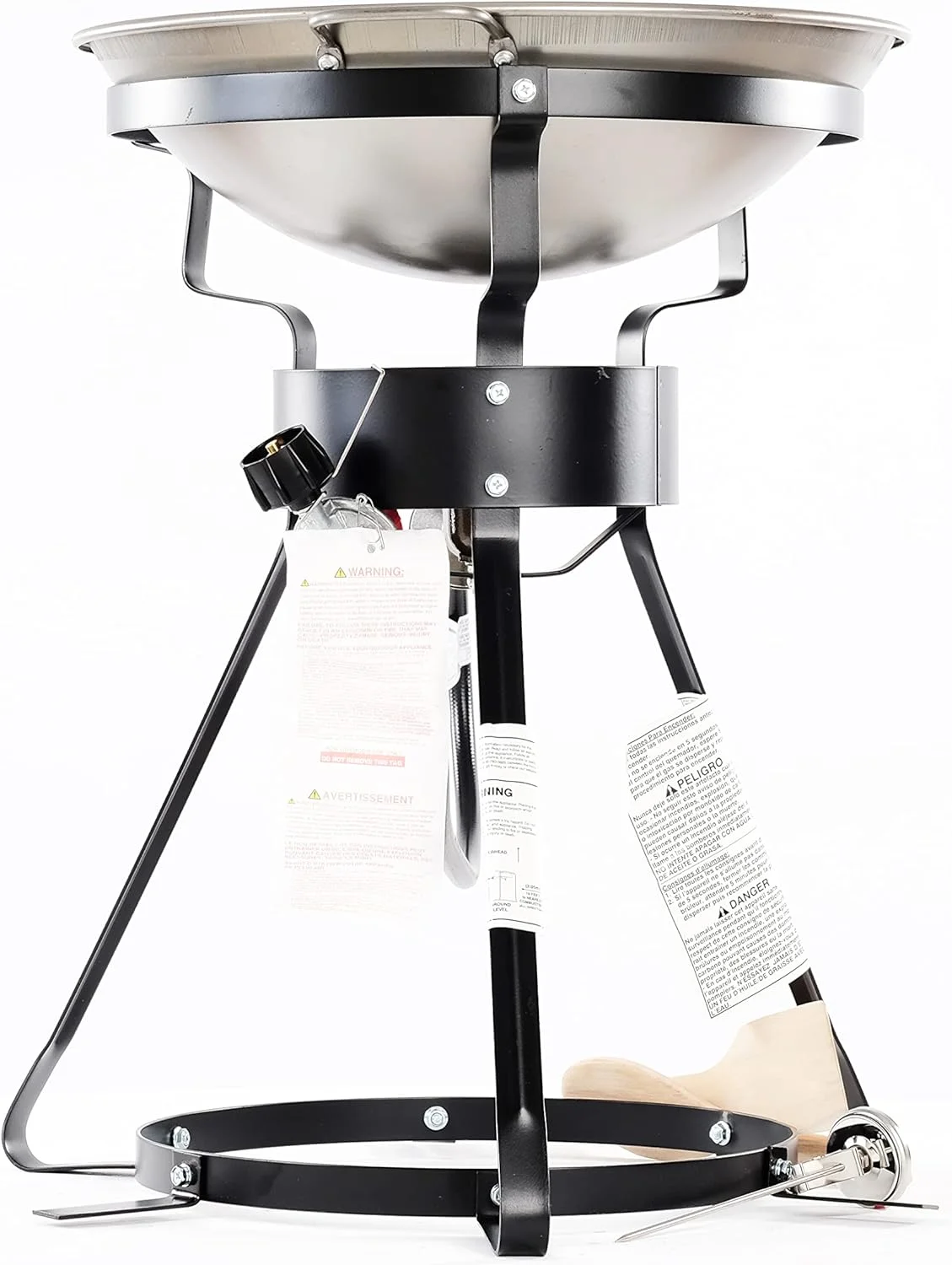 King Kooker 24″ Outdoor Propane Burner Cooker with Wok Stove Burner for Outdoor Cooking
