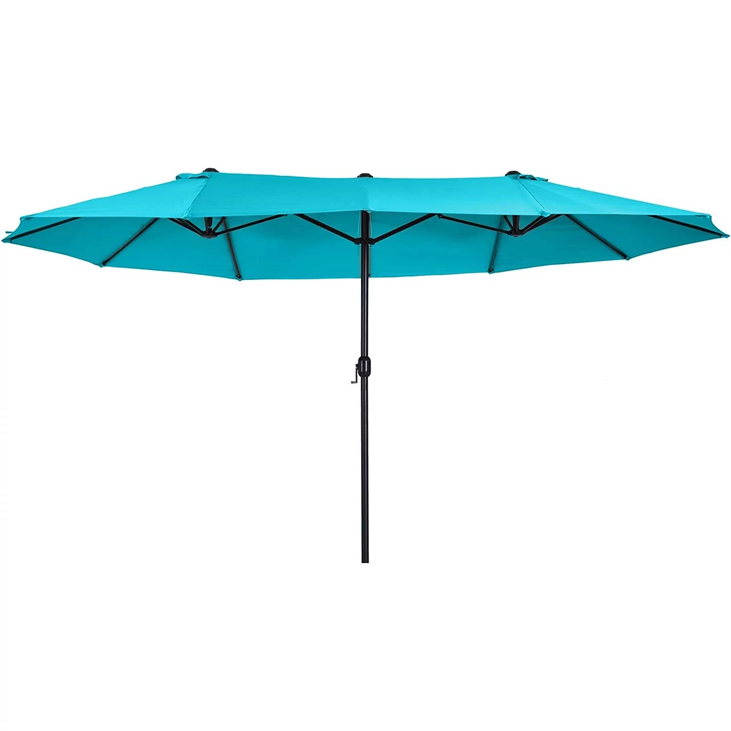 Ruzhong 15ft Patio Umbrella Double-Sided Outdoor Market Extra Large Umbrella with Crank Handle for Deck, Lawn, Backyard and Pool, Blue
