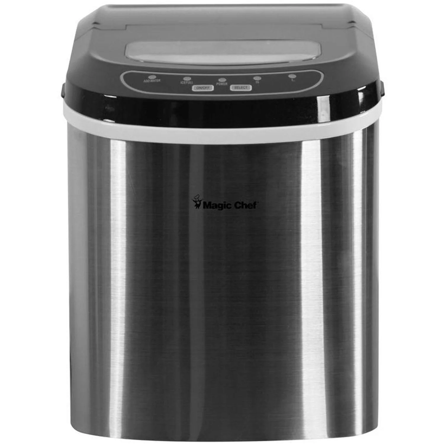 Magic Chef 27 lb Capacity Portable Countertop Ice Maker, Stainless Steel (Bullet Ice)