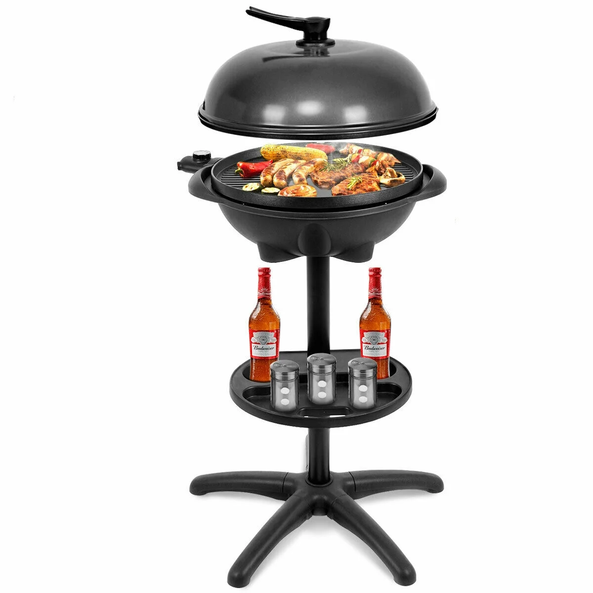 Costway Electric BBQ Grill 1350W Non-stick 4 Temperature Setting Outdoor Garden Camping