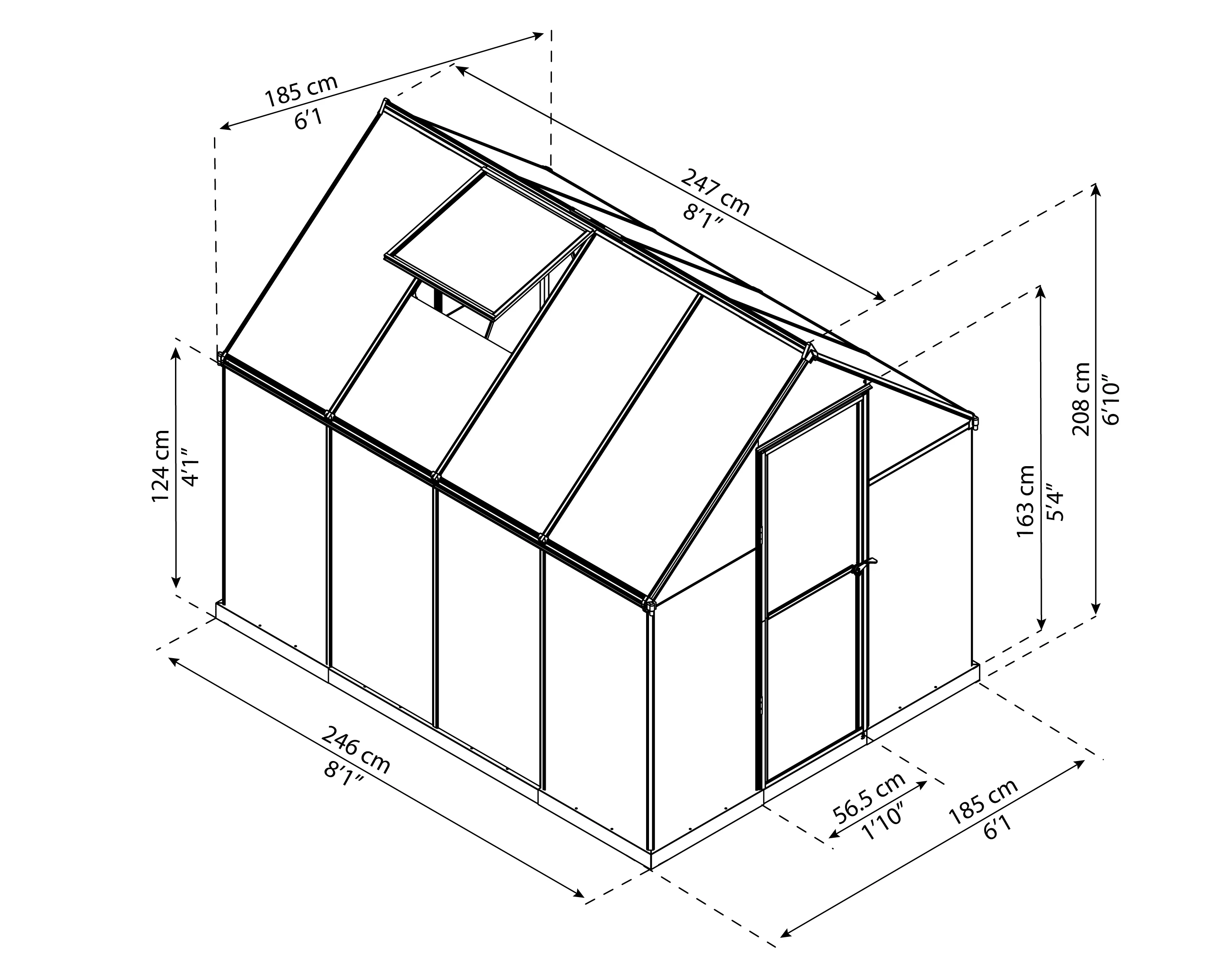 Palram - Canopia Mythos 6' x 8' Polycarbonate/Aluminum Walk-In Greenhouse – Green - with Roof Vent