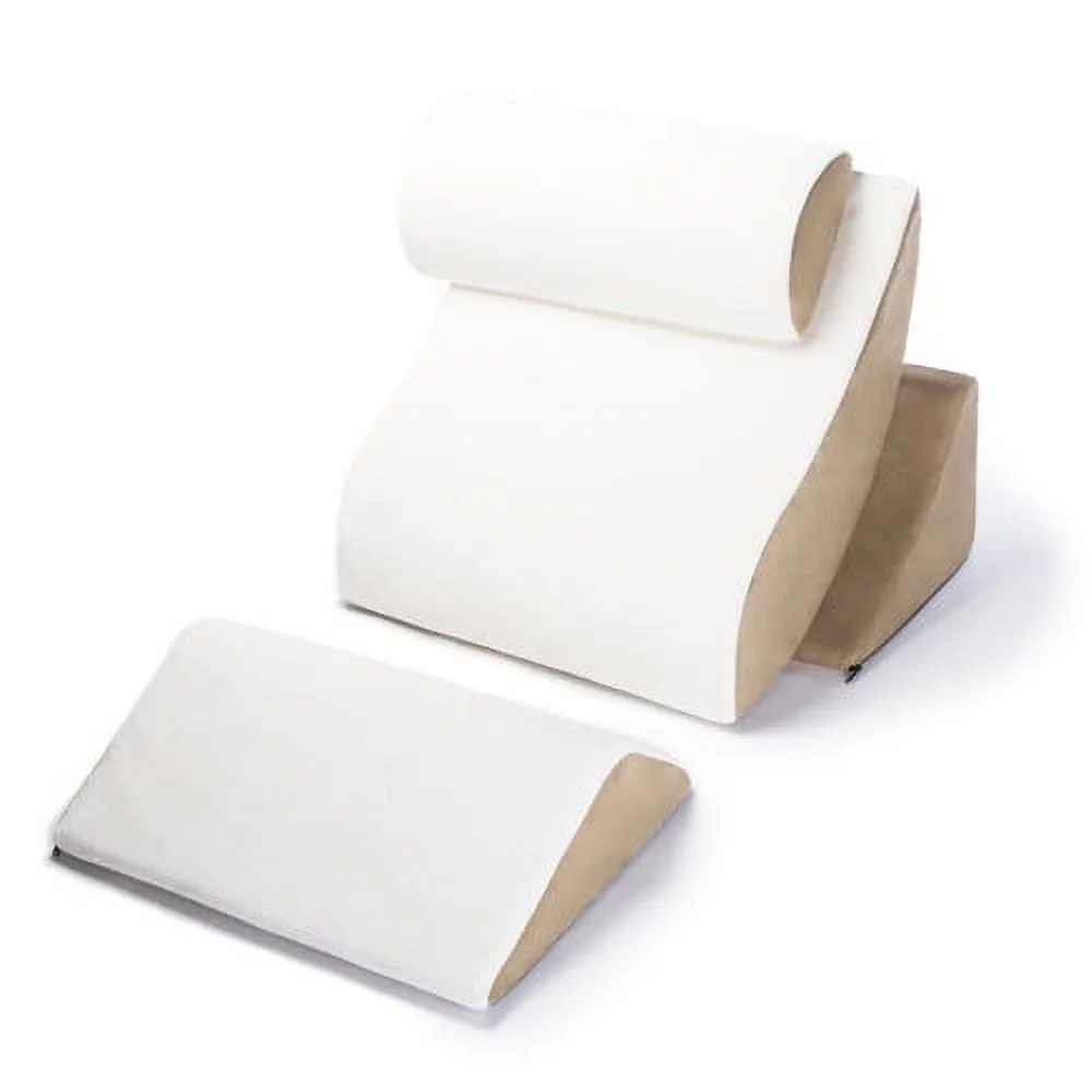 Avana Kind Bed Orthopedic Support Wedge Pillow Comfort System – for Post-Surgery, Heartburn, Snoring, Acid Reflux & GERD, 4-Piece-Set, Cloud/Camel