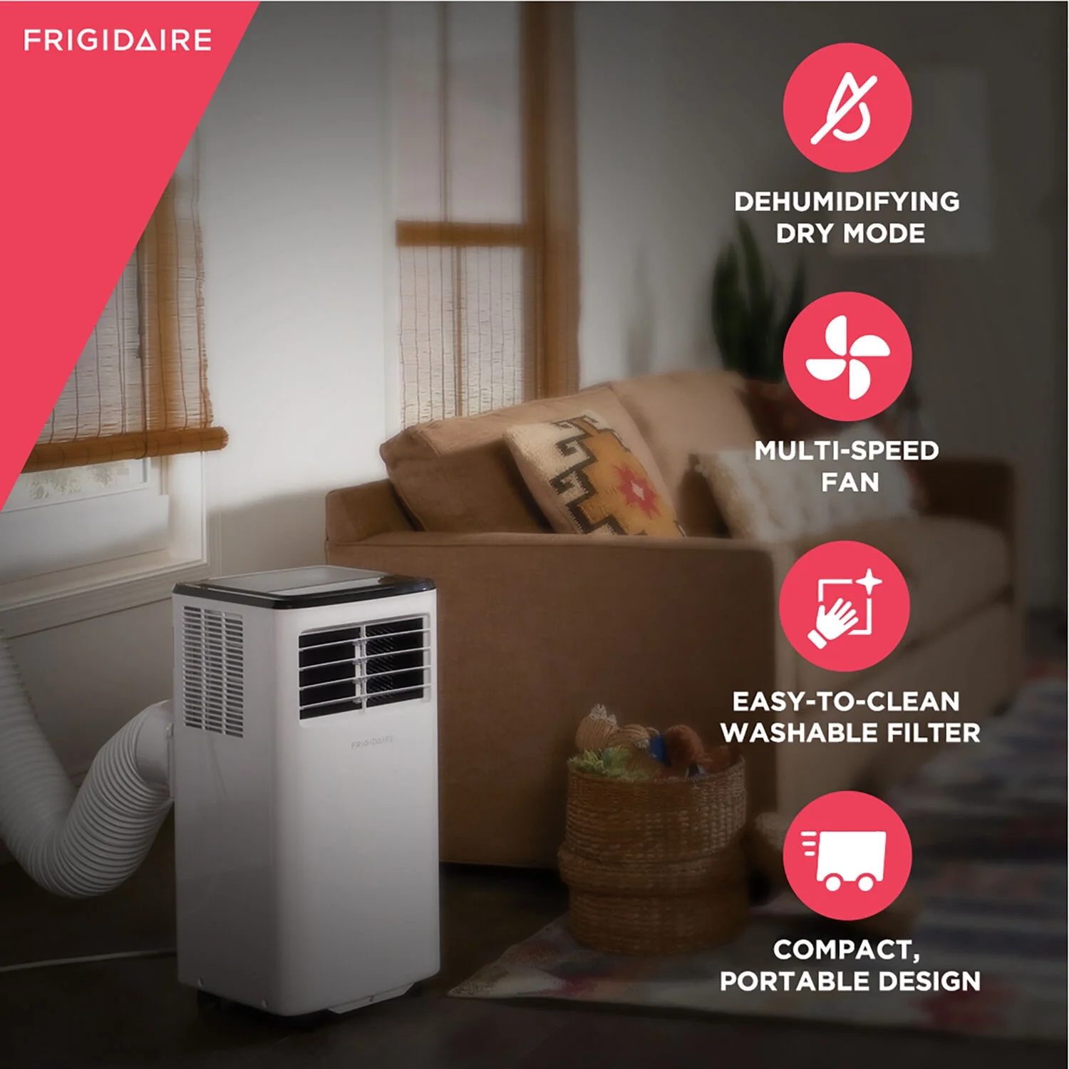 Frigidaire 8,000 BTU Portable Air Conditioner with Dehumidifier Mode Room for Rooms up to 150-Sq. Ft.