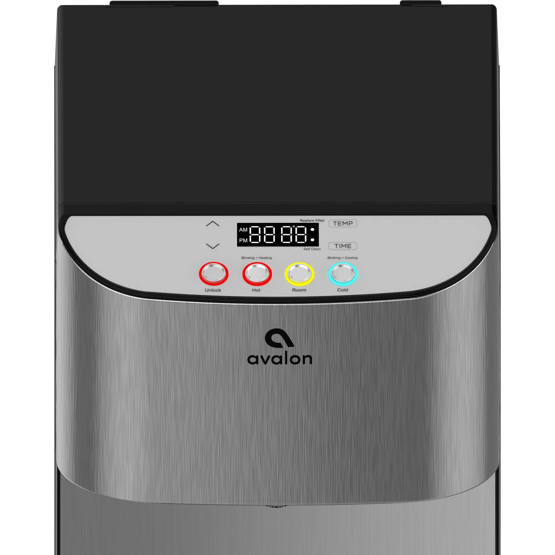 Avalon Electric Bottleless Water Cooler Water Dispenser - 3 Temperatures, Digital Clock with Temperature Control, Self Cleaning, Stainless Steel