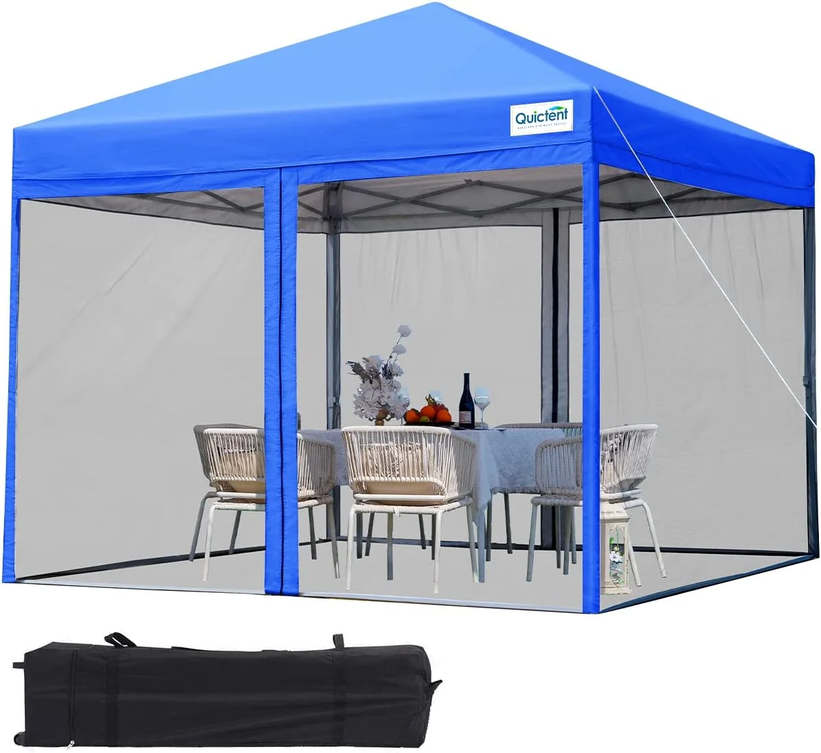 Quictent 10x10 Ez Pop up Canopy with Mosquito Netting Instant Setup Screen House Room Tent Waterproof with Roller Bag (Royal Blue)
