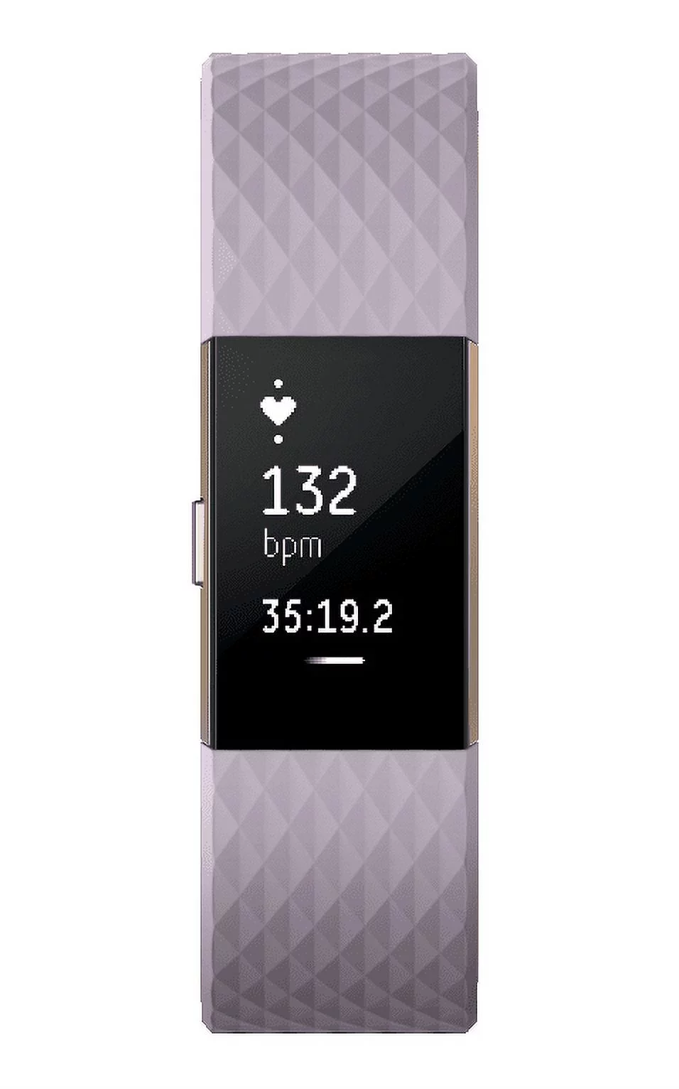 Fitbit Charge 2 - Rose gold - activity tracker with band - lavender - band size: L - monochrome - Bluetooth - 1.23 oz