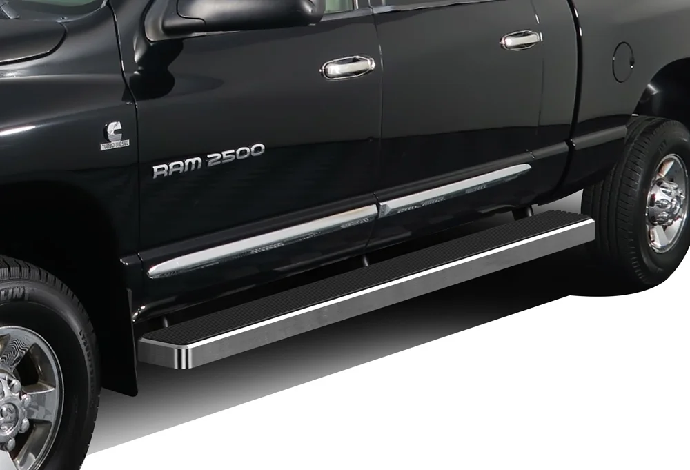 2006-2008 Dodge RAM 1500 Mega Cab\ 2006-2009 Dodge RAM 2500/3500 Mega Cab Hairline Finish 6 Inch Door to Door Side Bar Side Step Running Board