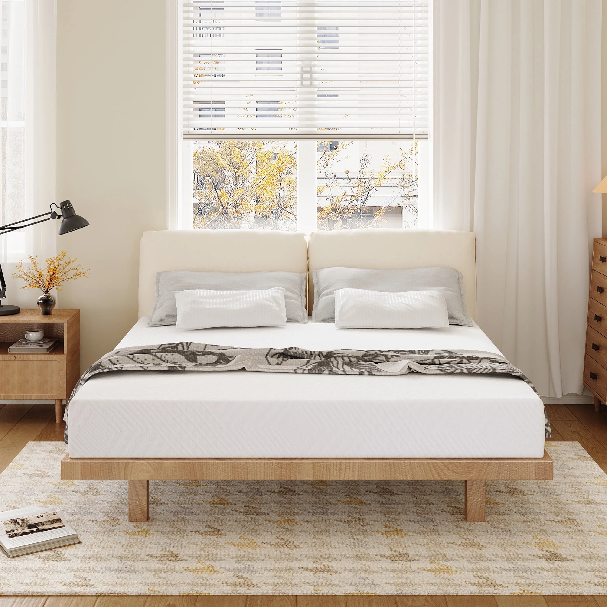 MLILY Ego White 12 inch Memory Foam Mattress, Twin Size Mattress in a Box, Medium Firm