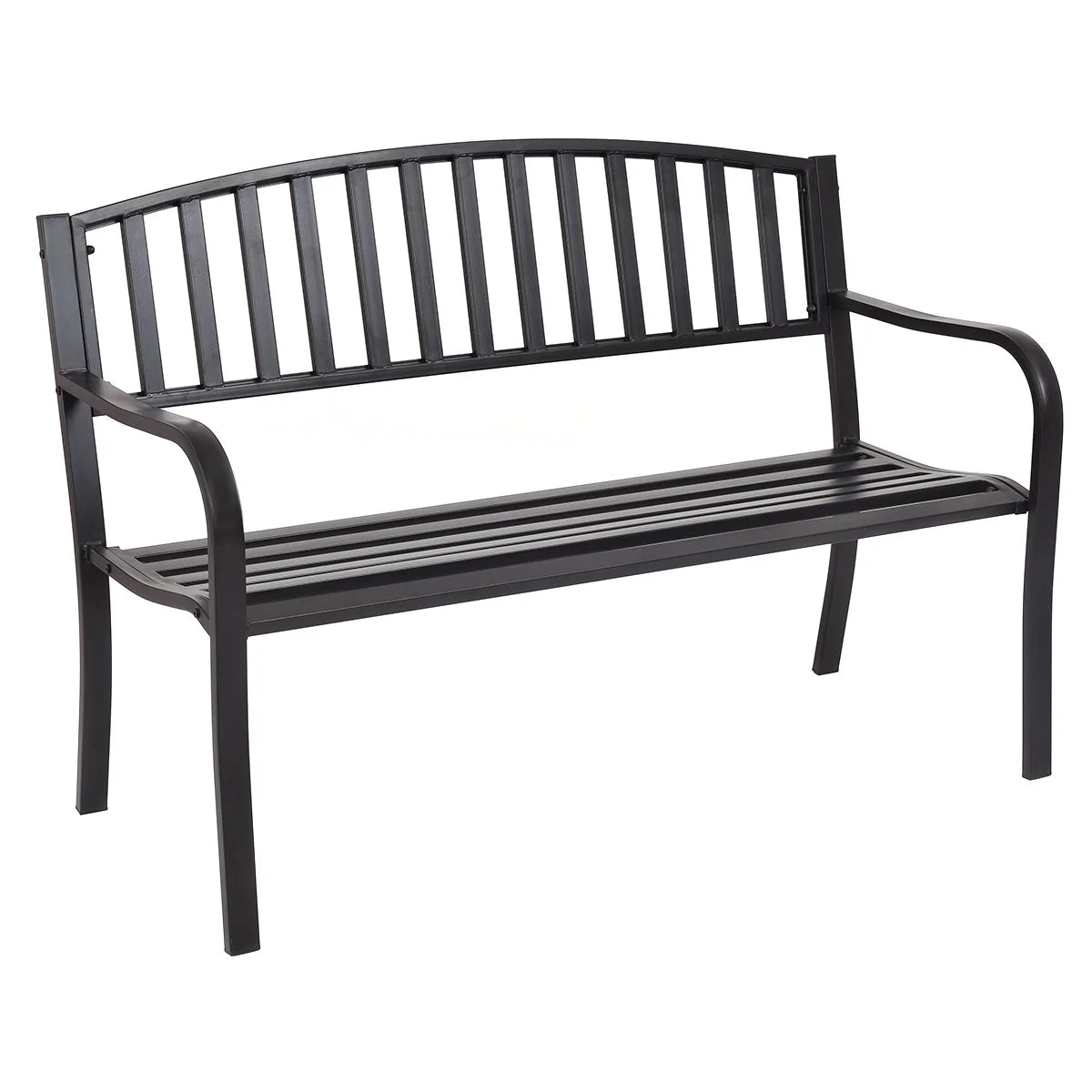 Costway 50'' Patio Garden Bench Park Yard Outdoor Furniture Steel Slats Porch Chair Seat