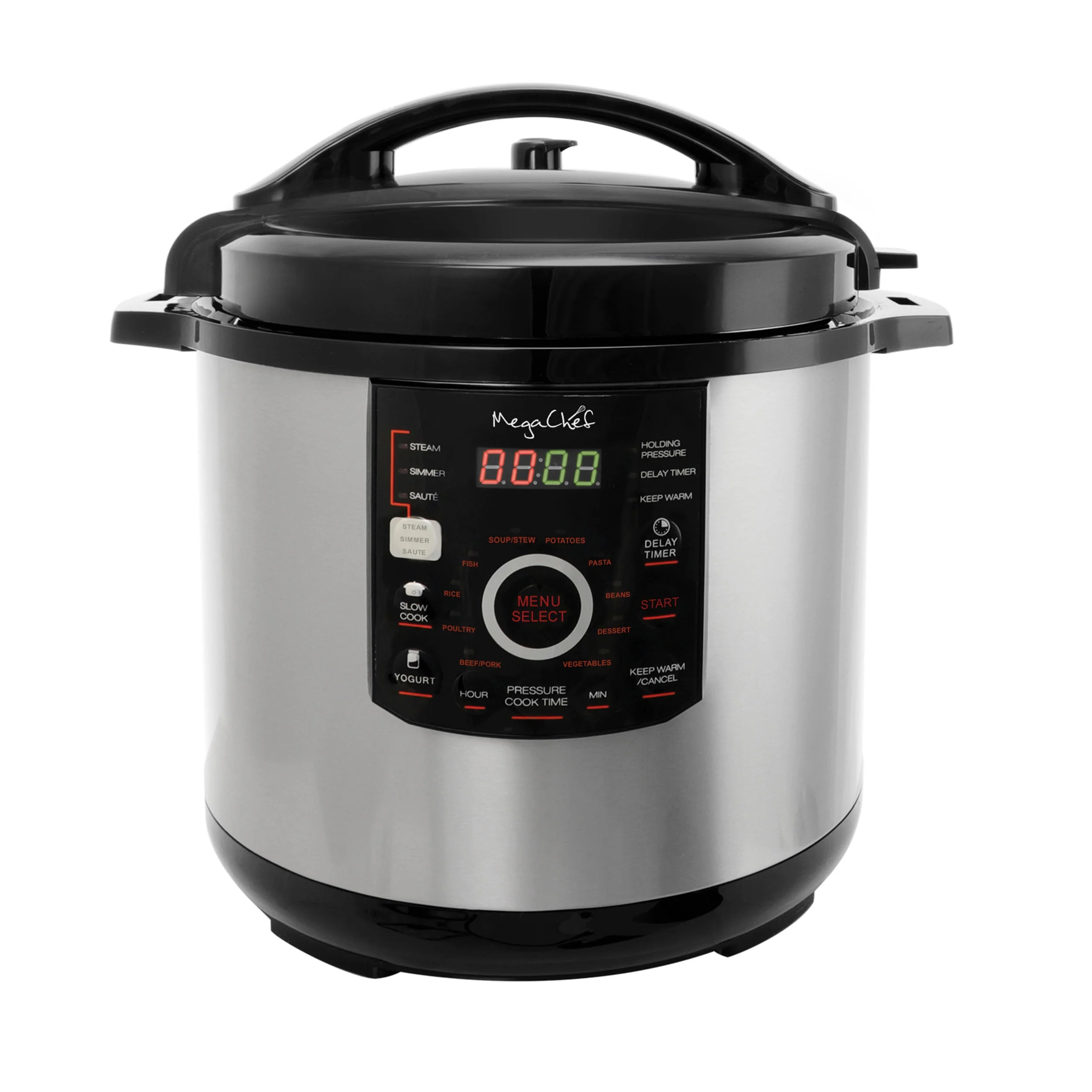 MegaChef 8 Quart Electric Pressure Cooker with 13 Pre-set Multi Function Features & Stainless Steel Pot