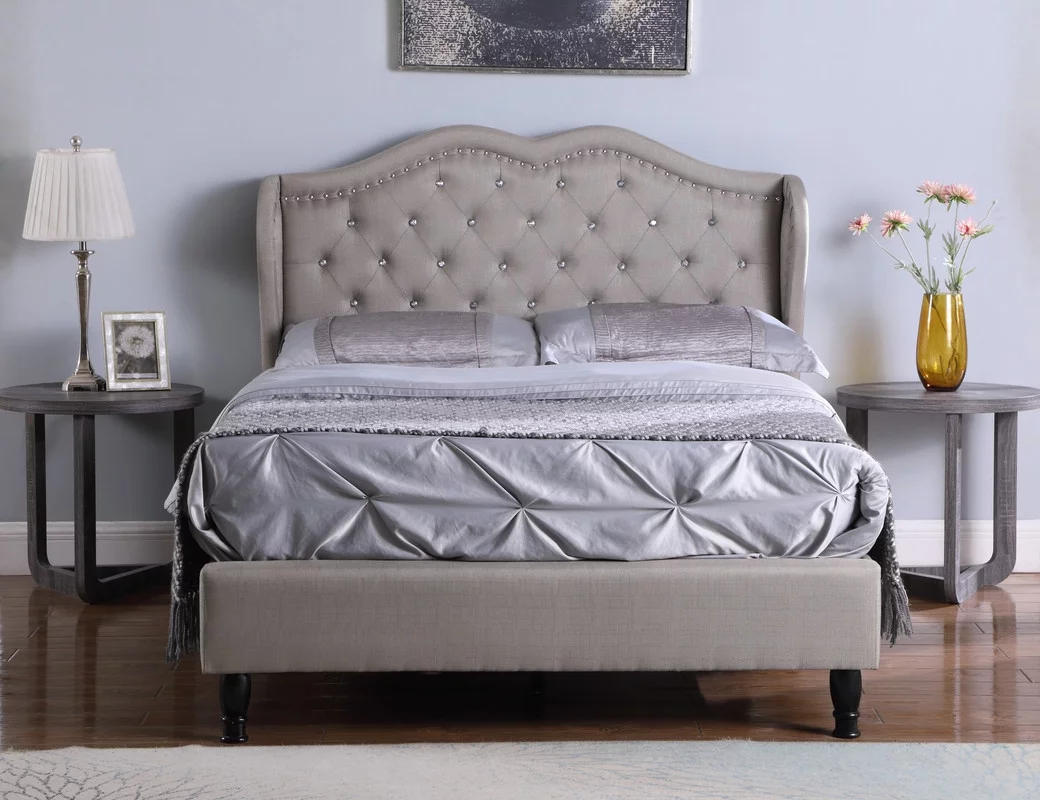 Queen Upholstered Platform Bed Frame with 51