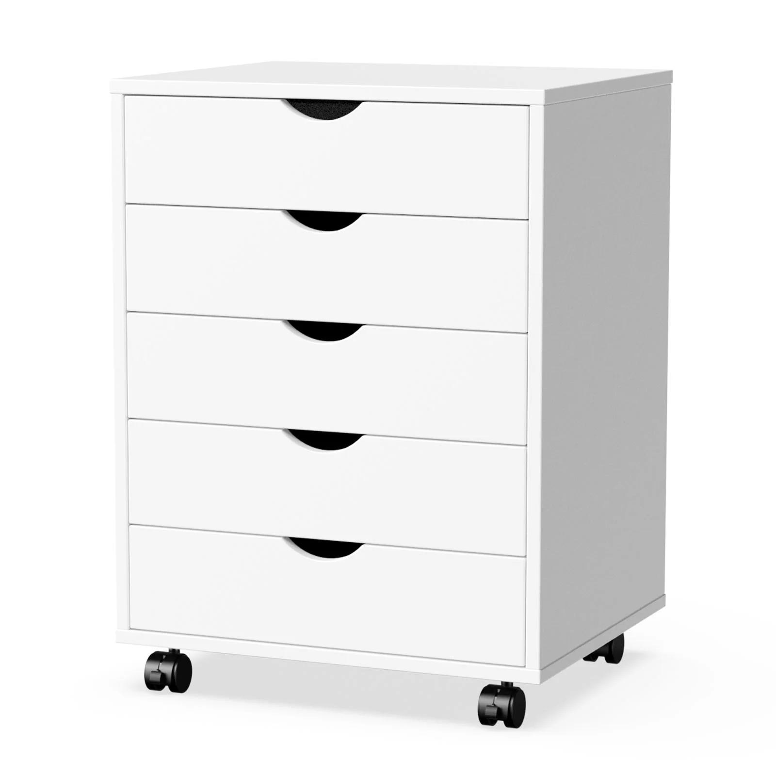 GeeHome Sweetcrispy 5 Drawer Chest - Storage Cabinets Dressers Wood Dresser Cabinet with Wheels Mobile Organizer Drawers for Office