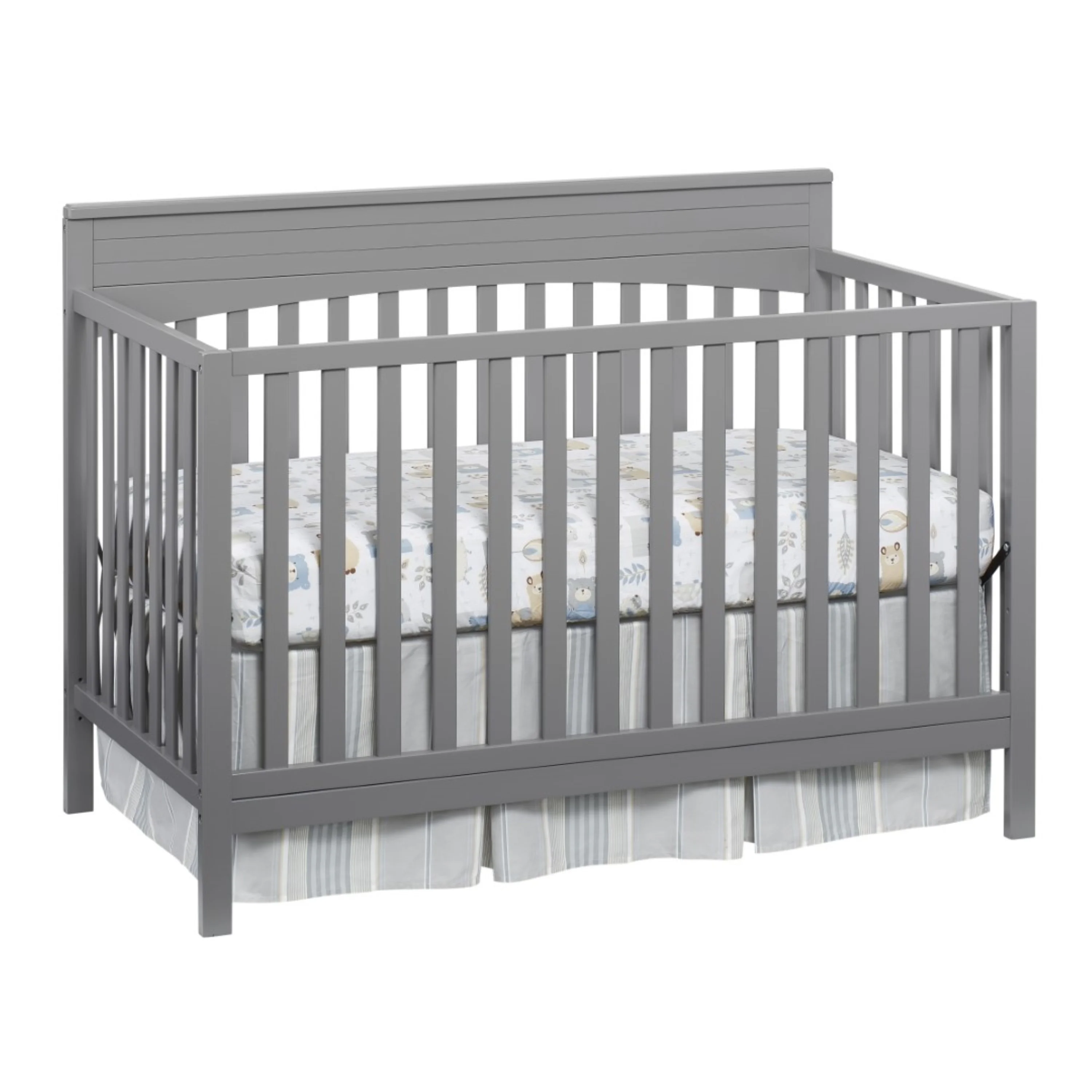 Oxford Baby Harper 4-in-1 Convertible Crib, Dove Gray, GREENGUARD Gold Certified, Wooden Crib