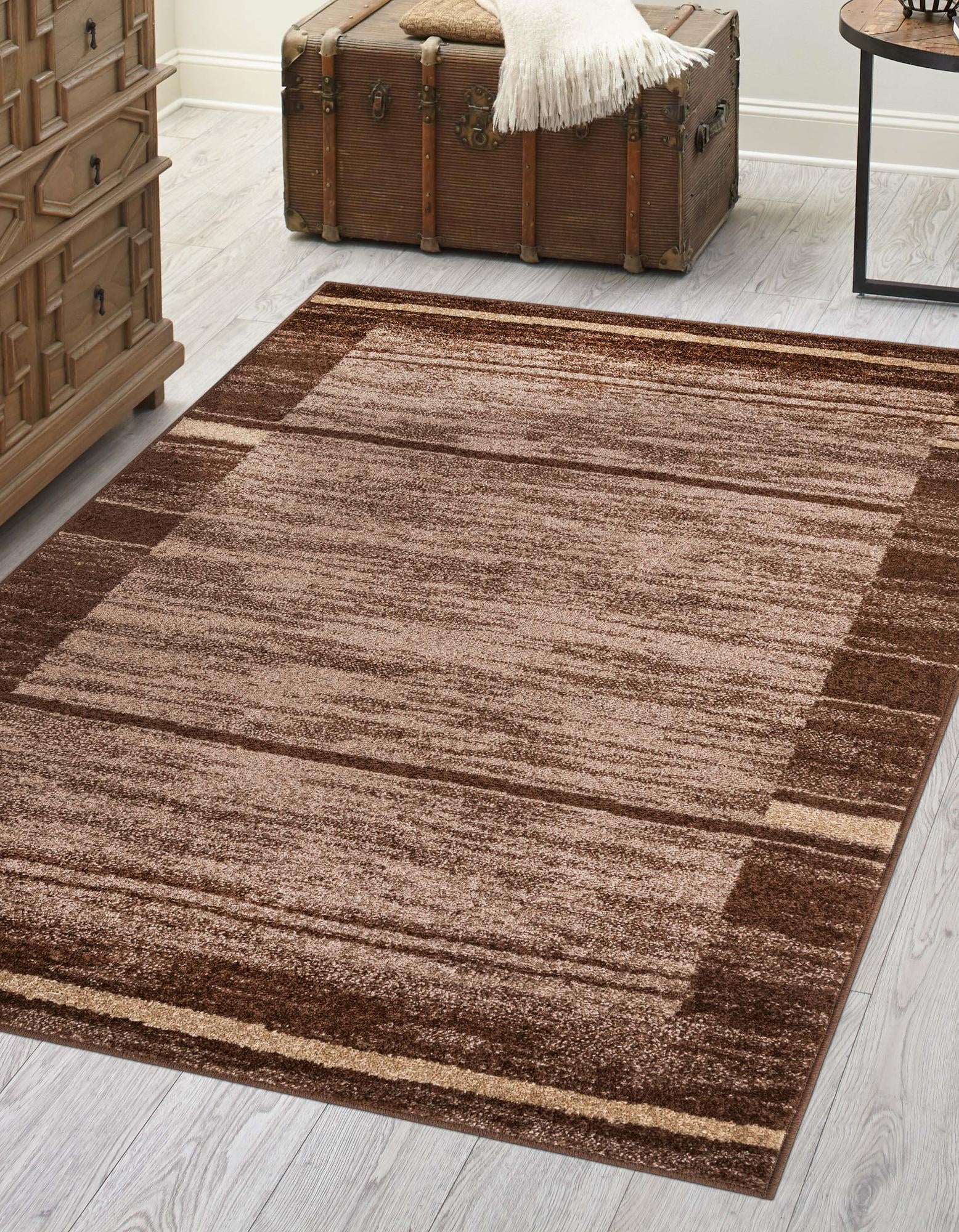 Unique Loom Foilage Autumn Rug Brown 9' 0