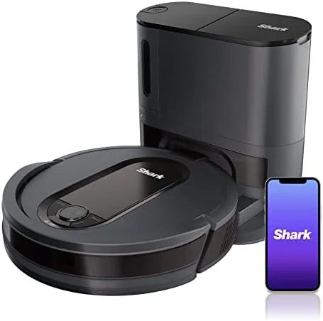 CHONGYAO RV912S EZ Robot Vacuum with Self-Empty Base, Bagless, Row-by-Row Cleaning, Perfect for Pet Hair, Compatible with Alexa, Wi-Fi, Dark Gray