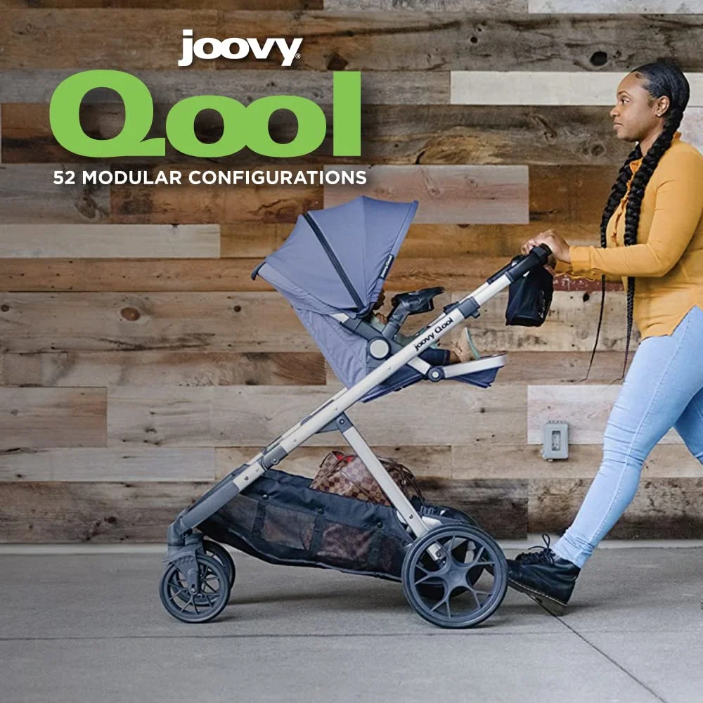 Joovy Qool Customizable Modular Stroller - Single, Double, and Triple Configurations, Slate