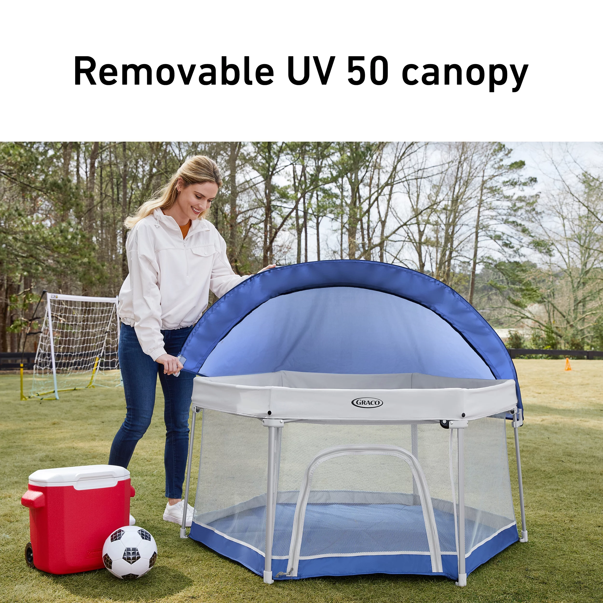 Graco Pack 'n Play LiteTraveler LX Playard, Outdoor and Indoor Use, Canyon, Blue, Unisex, 6 panels