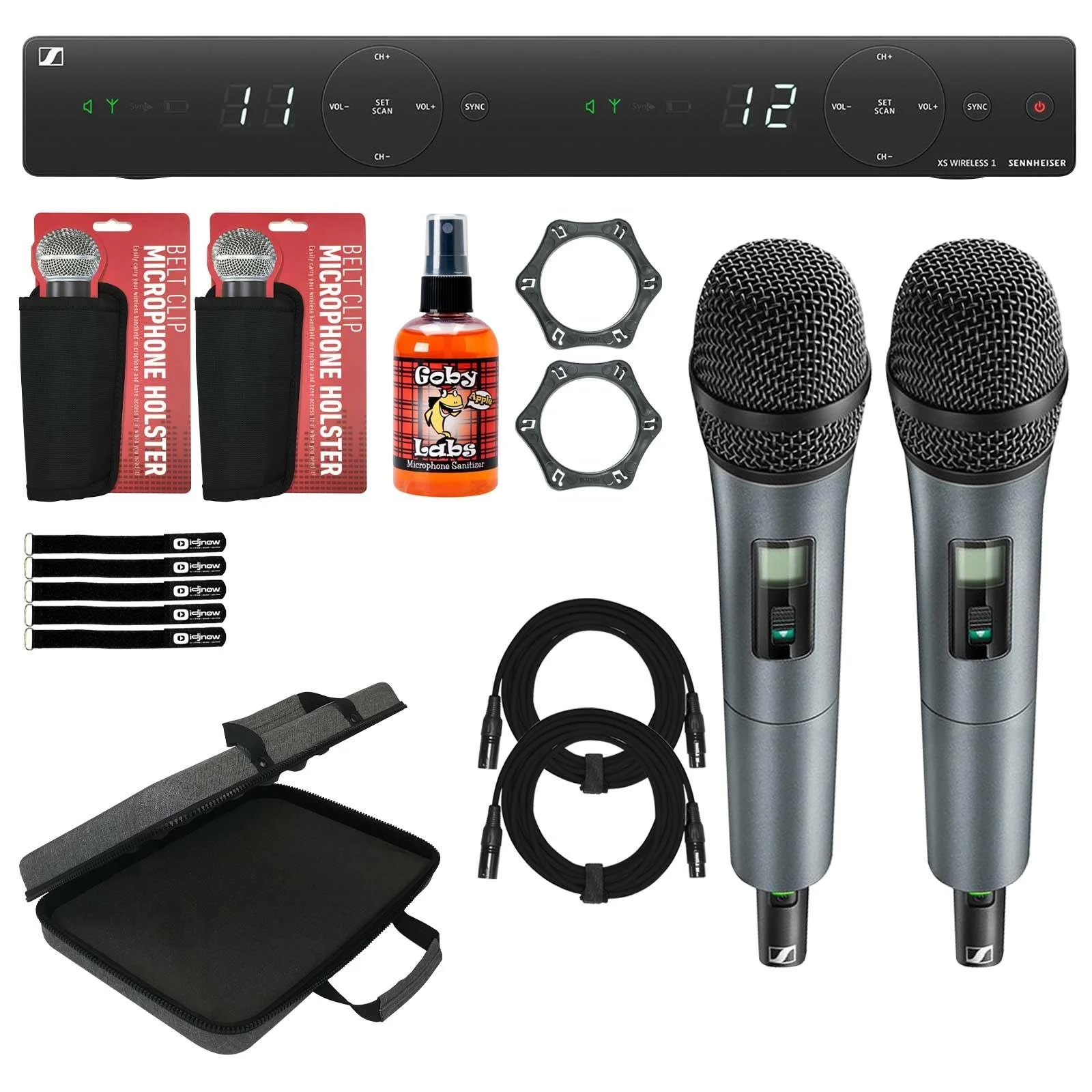 Sennheiser XSW 1-825 DUAL-A 2-Channel Wireless System with Carry Case & Microphone Sanitizer Spray Package