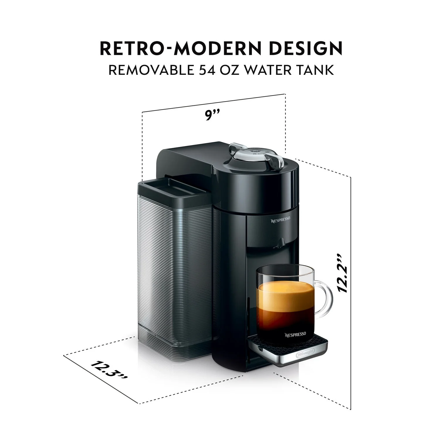 Nespresso New Evoluo Coffee and Espresso Machine by De'Longhi, Black, Single-Serve Brewers