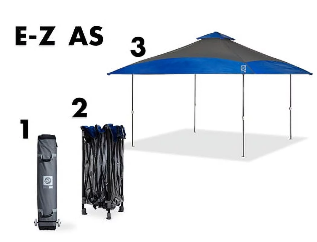 E-Z UP Spectator Instant Shelter, 13 Ft x 13 Ft, Royal Blue/Steel Gray Top w/ Steel Gray Frame