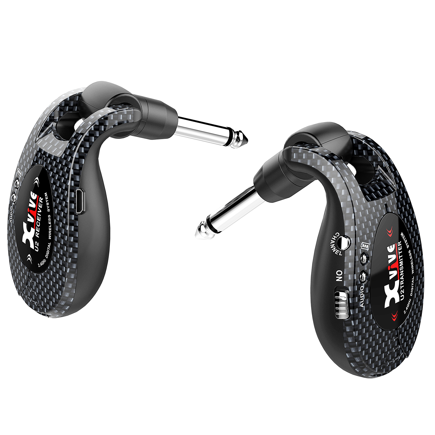 Xvive U2 Guitar Wireless System Wireless Guitar Transmitter and Receiver for Guitar, Bass, Amp, Violin(Carbon)