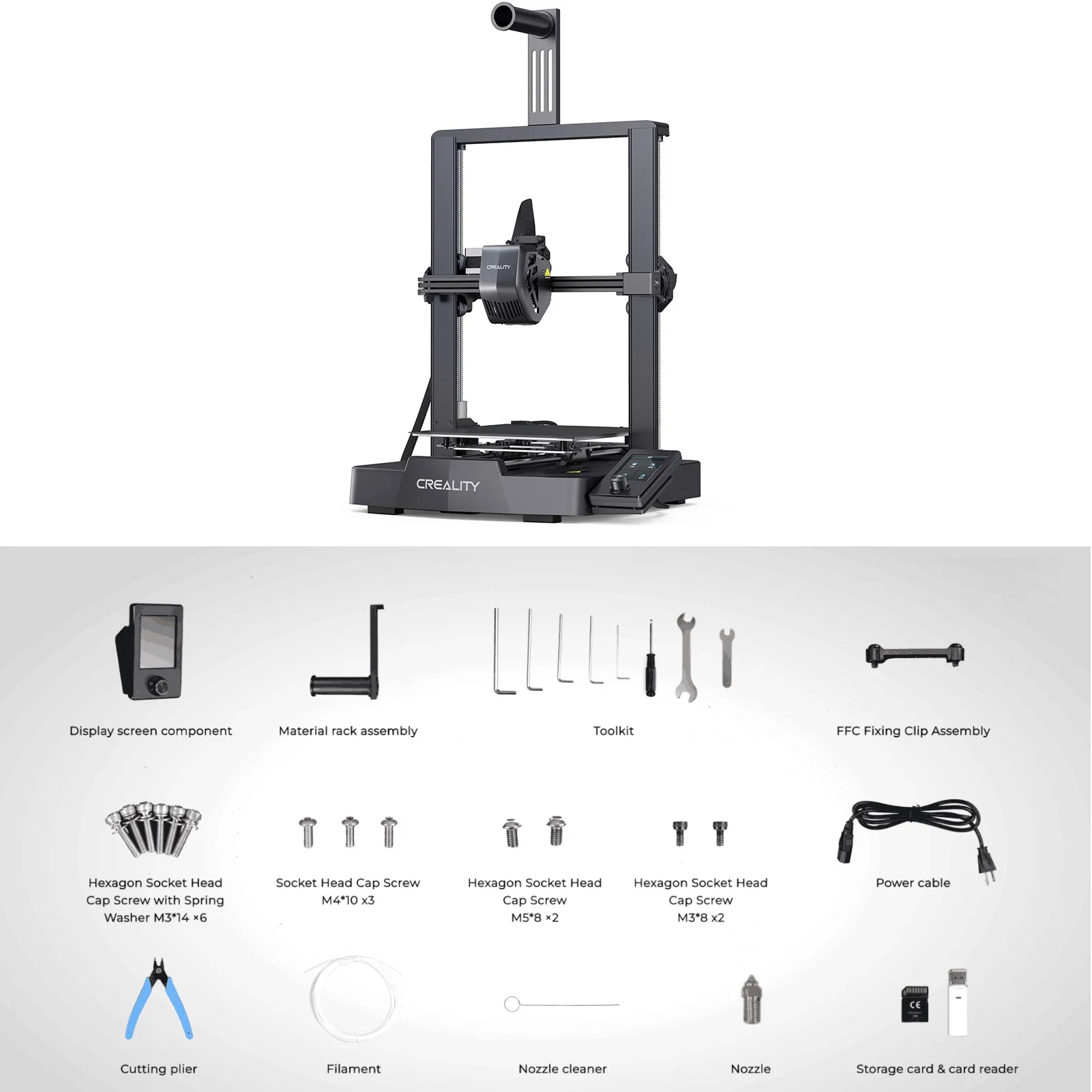Ender 3 V3 SE 3D Printer CR Auto Leveling, Dual Z , 3.2in Color Knob Screen PLA PETG TPU Filaments