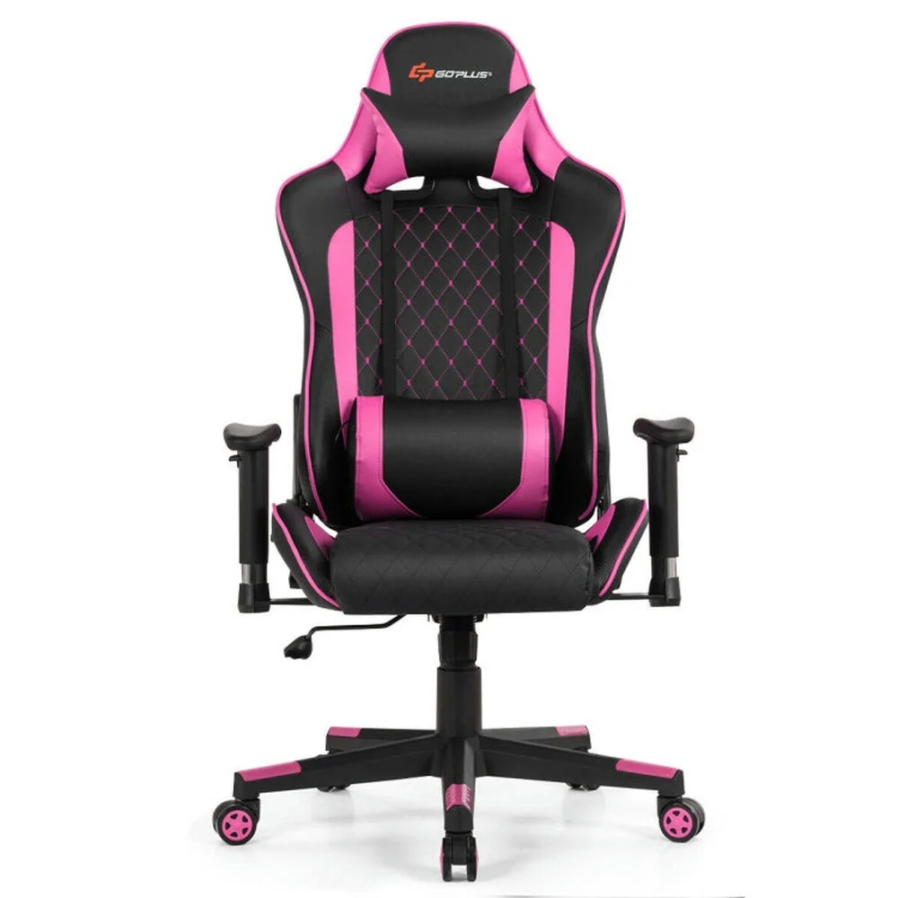 YYAo Gaming Chair, Ergonomic Computer Chair,Desk Chair,Massage Gaming Chair with Lumbar Support and Headrest-Pink