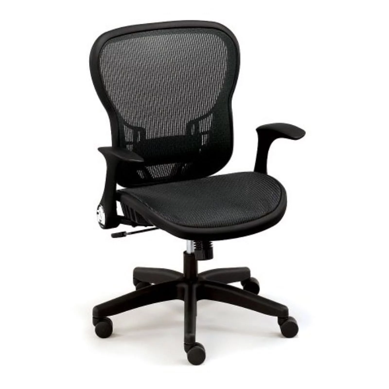 black all-mesh office chair with black frame - nbf signature series linear collection