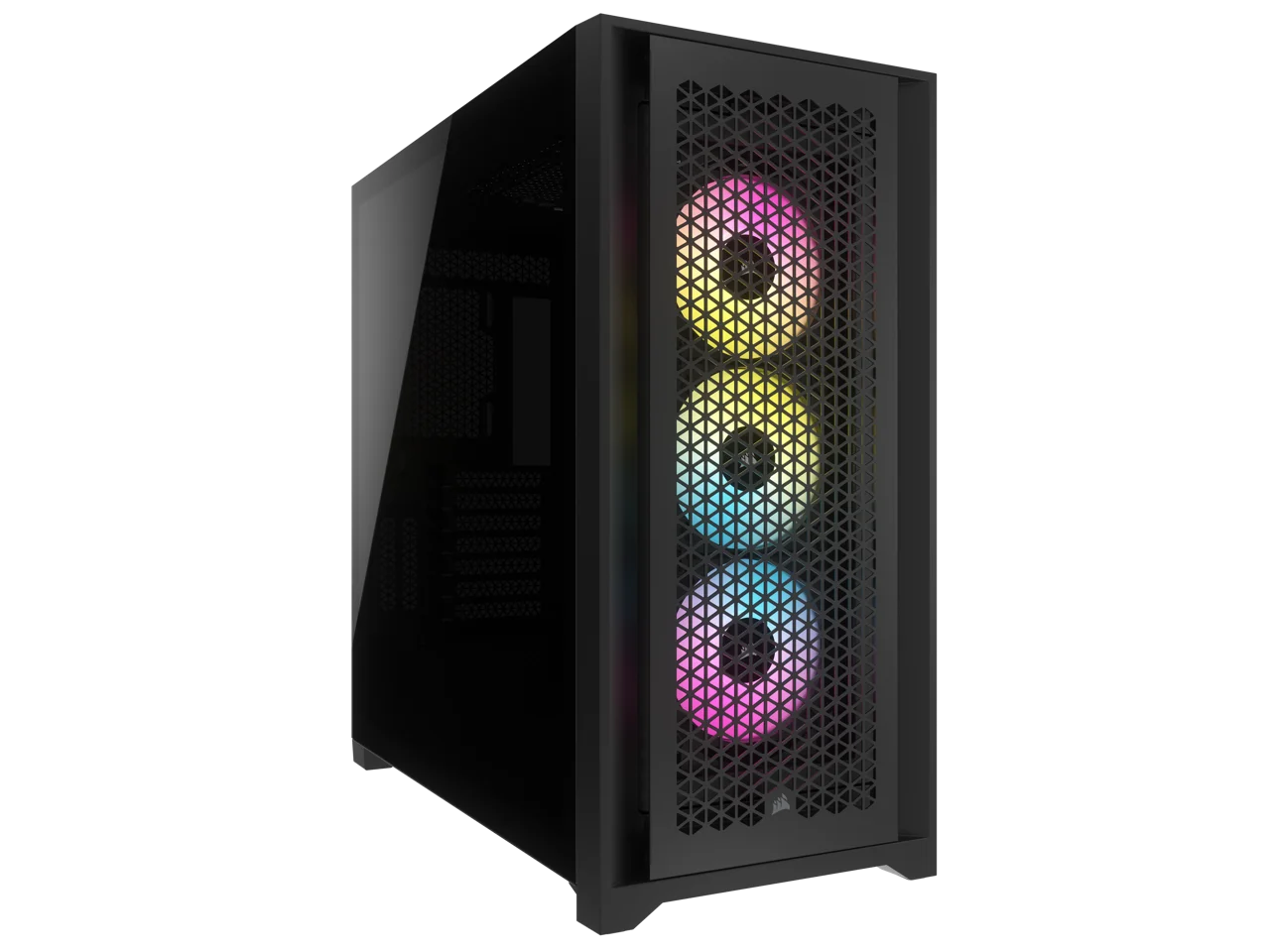 CORSAIR iCUE 5000D RGB AIRFLOW Mid-Tower Case, Black - 3x AF120 RGB ELITE Fans - iCUE Lighting Node PRO Controller - High-airflow Design