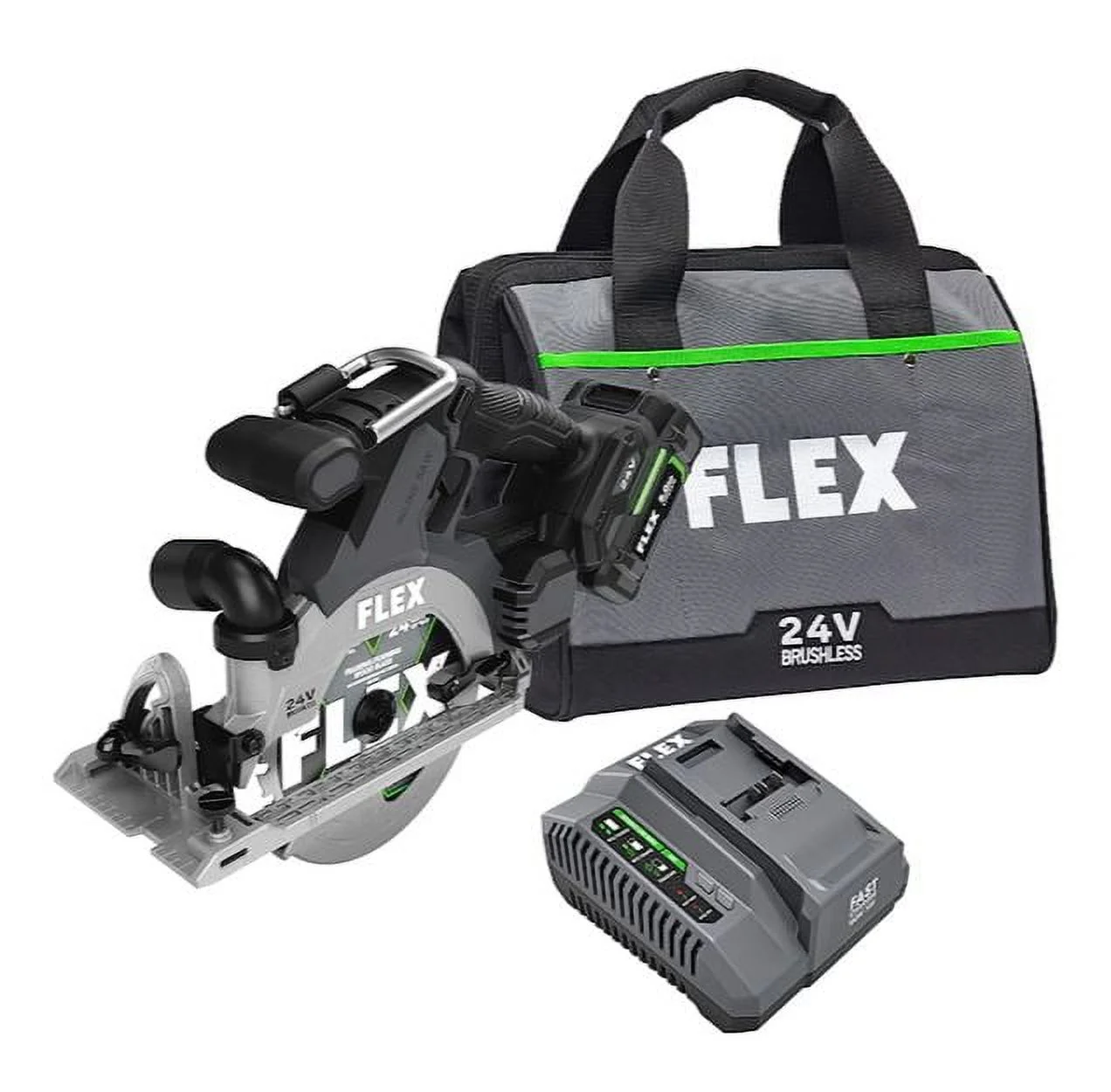 FLEX 24-volt 6-1/2-in Brushless Cordless Circular Saw Kit Circular Saw (1-Battery and Charger Included)