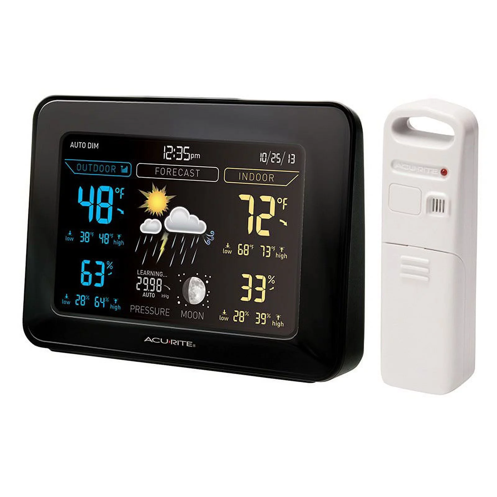 Acurite 02027A1 Color Weather Station with Temperature, Humidity Monitor, and Weather Forecaster (Dark Theme)